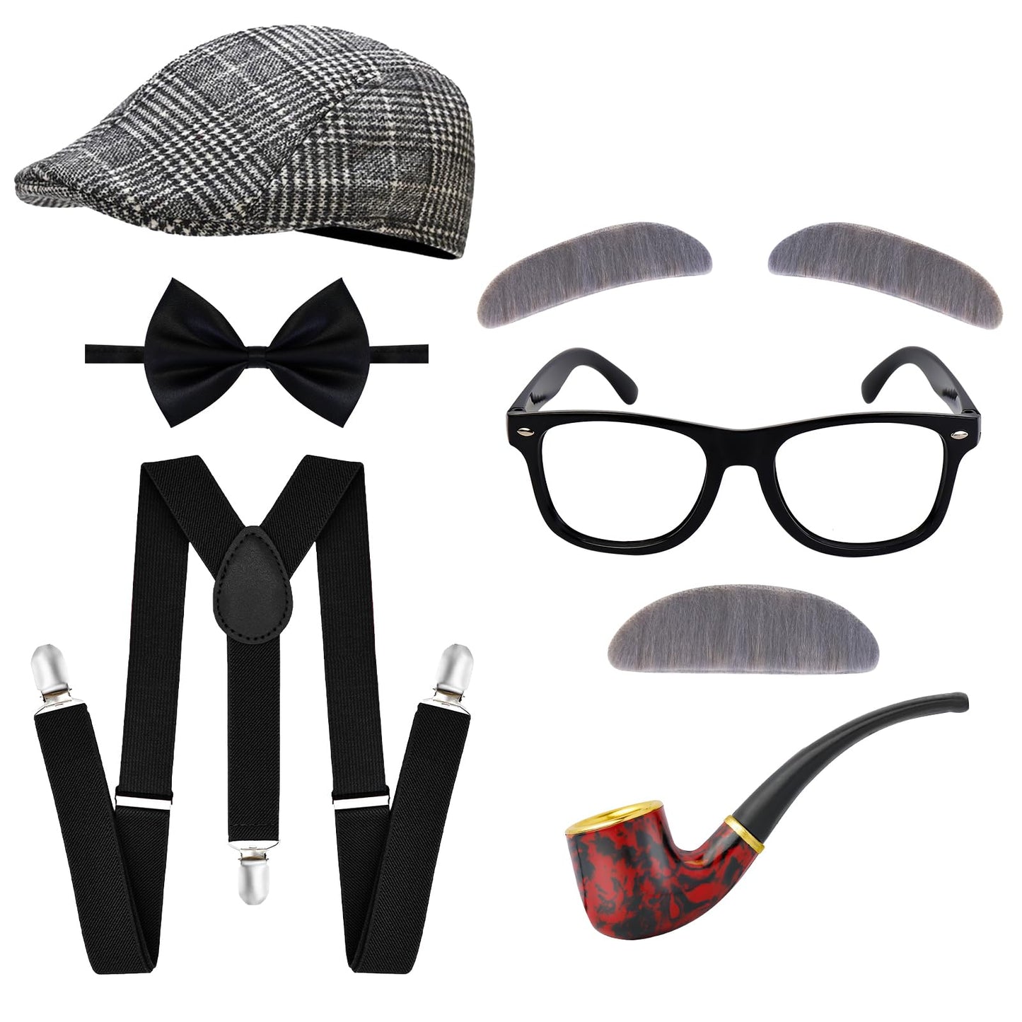 fulasiteu 100 Days of School Costume for Boys – Grandpa Vest Set with Hat & Glasses