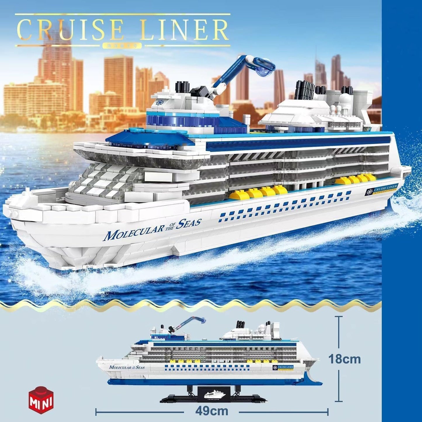 FULHOLPE Technology Cruise Ship Building Blocks Set – 2428 Pieces MOC Model