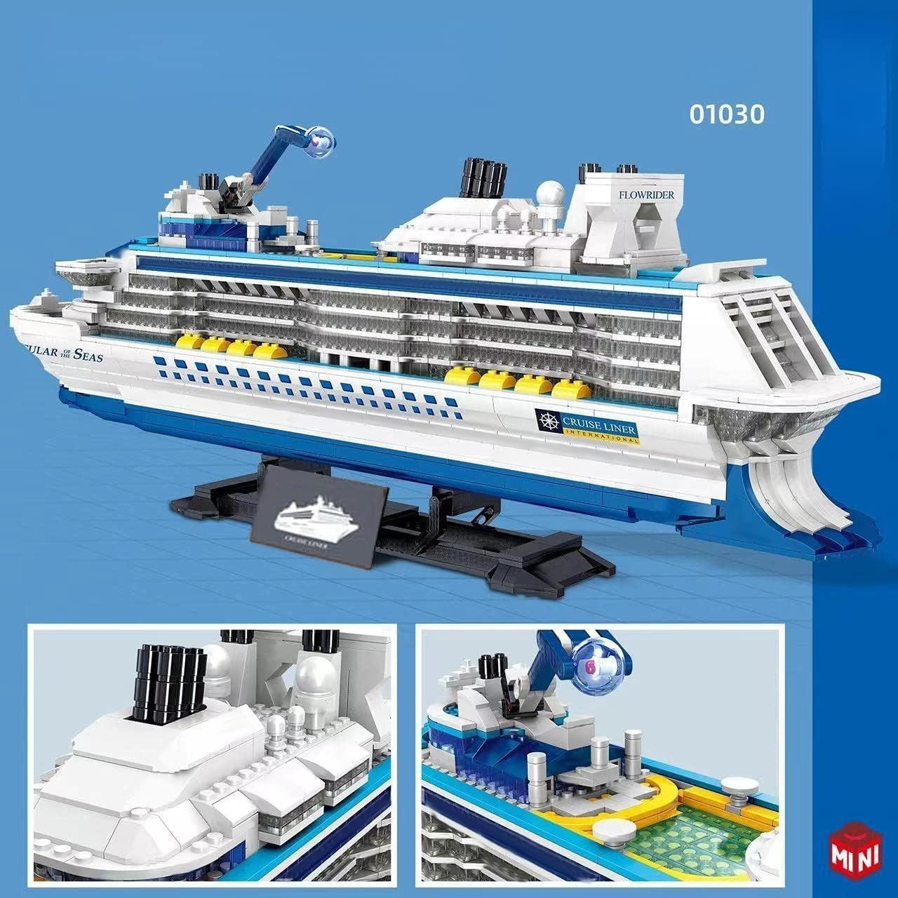 FULHOLPE Technology Cruise Ship Building Blocks Set – 2428 Pieces MOC Model
