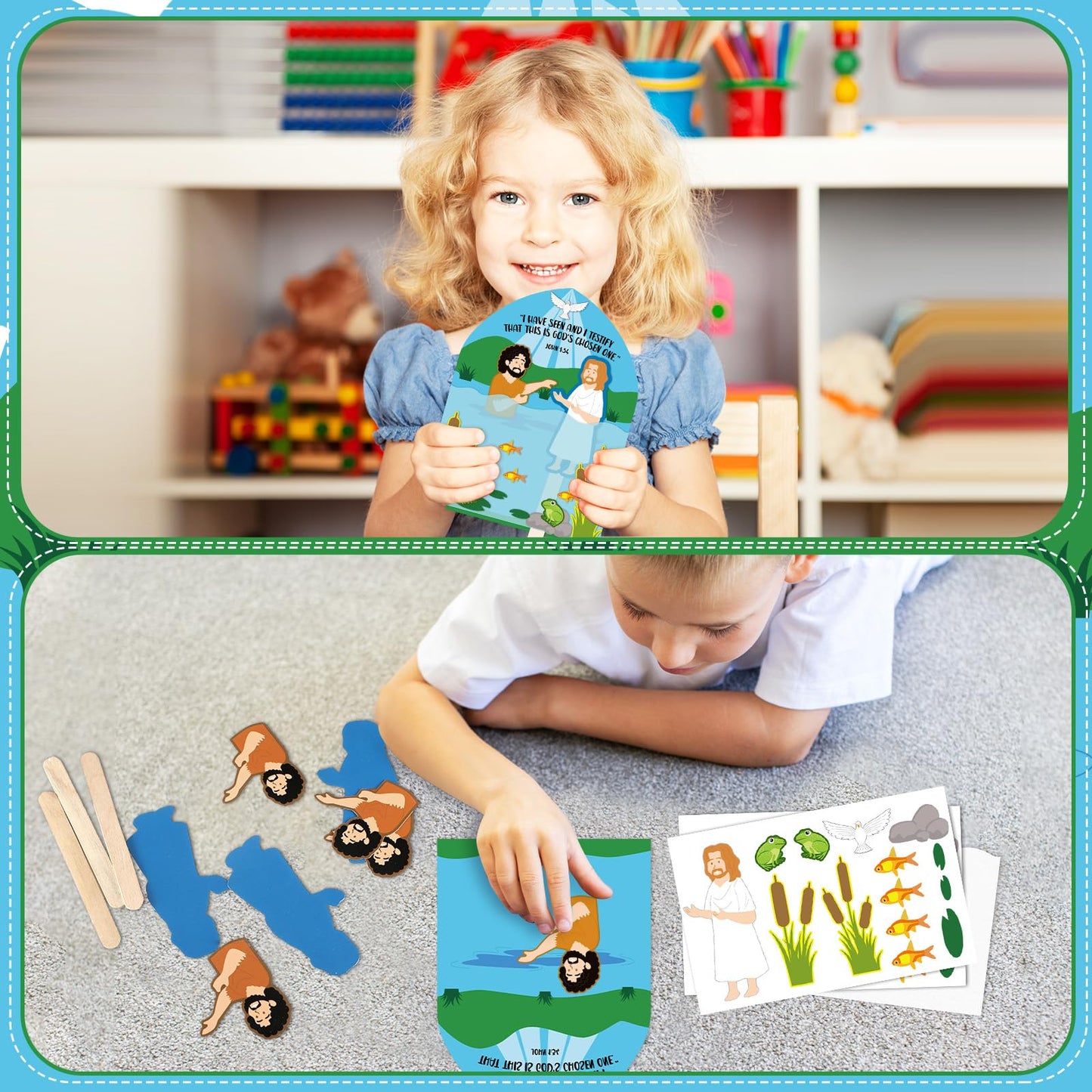 Fullhawl 24 Pcs Jesus Baptism Crafts – Bible Activities for Sunday School & Home