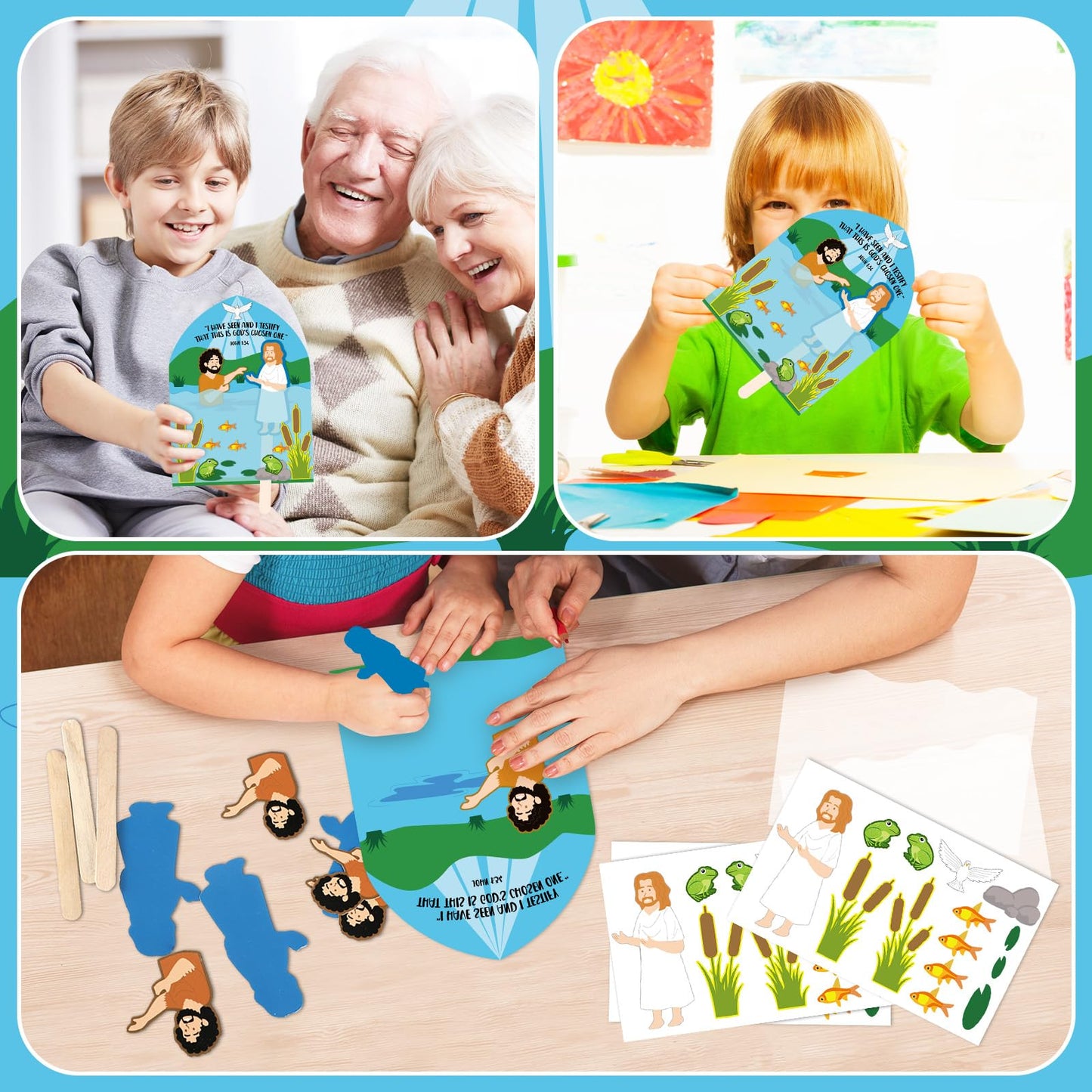 Fullhawl 24 Pcs Jesus Baptism Crafts – Bible Activities for Sunday School & Home