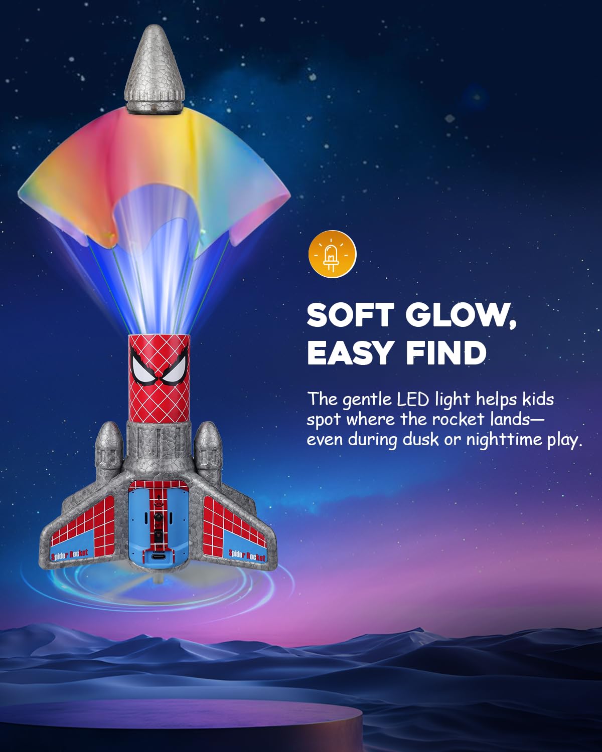 Fullware Rocket Launcher for Kids – 2nd Gen, 200ft Flight, Spider Pattern