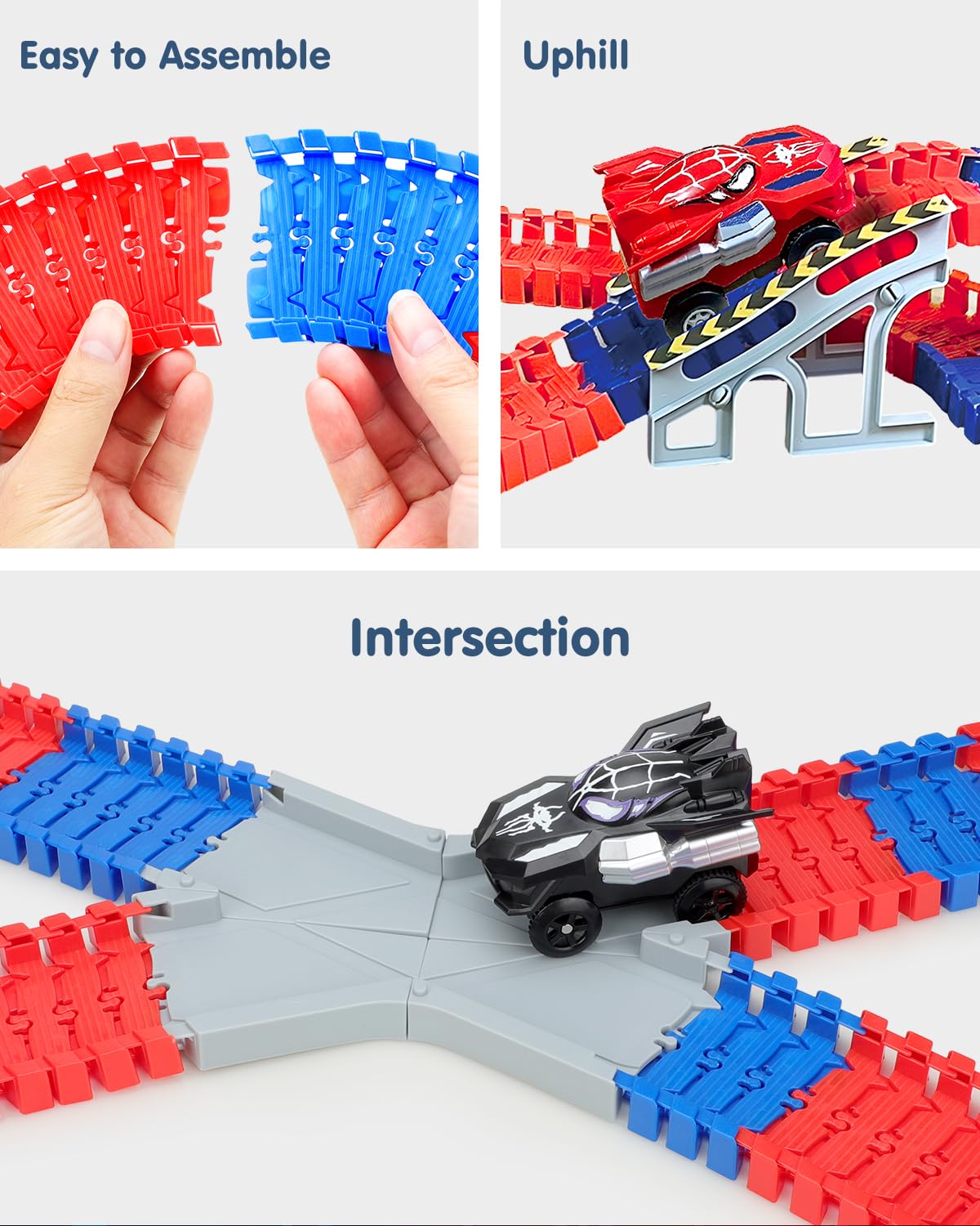 Fullware Spider Hero Race Track Toy — 212-Piece STEM Track Set for Kids 3-8
