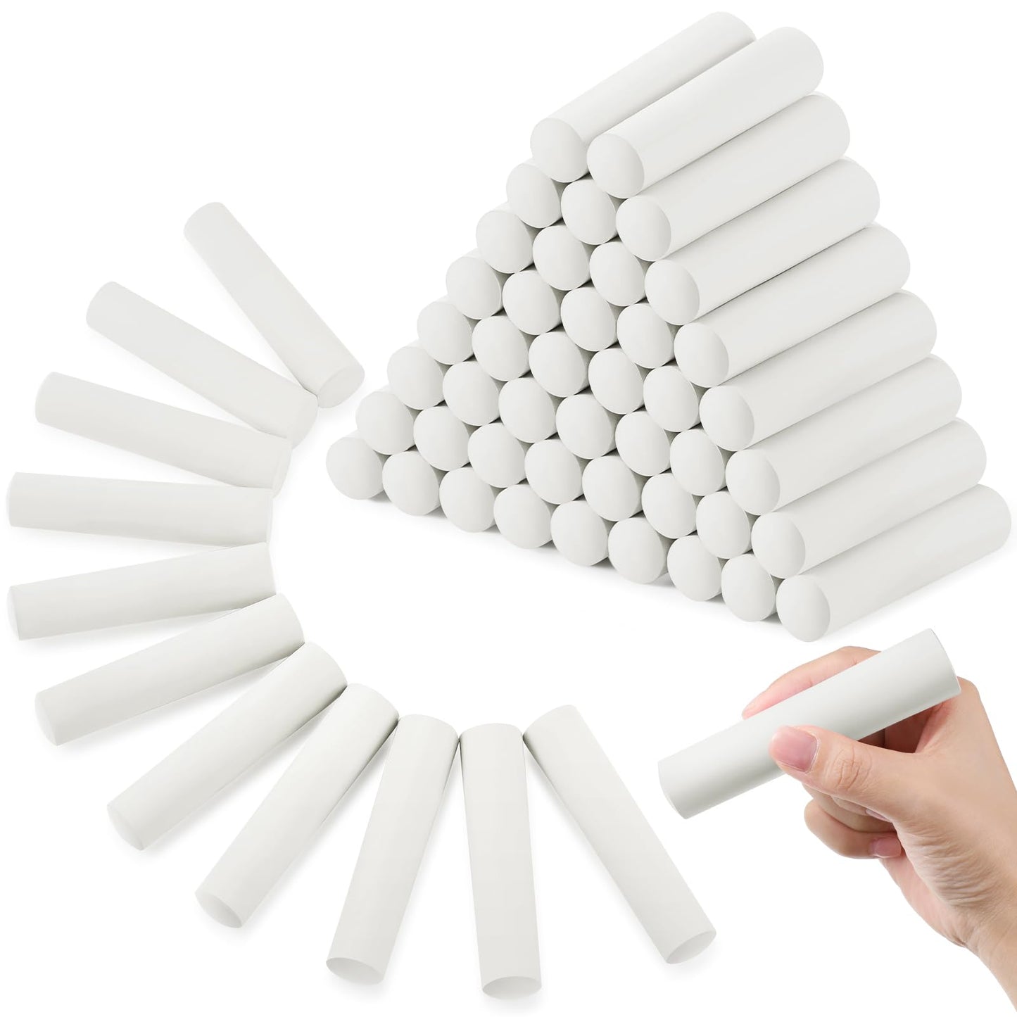 Fulmoon 80 Pcs Jumbo Sidewalk Chalk Bulk – Washable Outdoor Chalk for Kids & Adults (White)