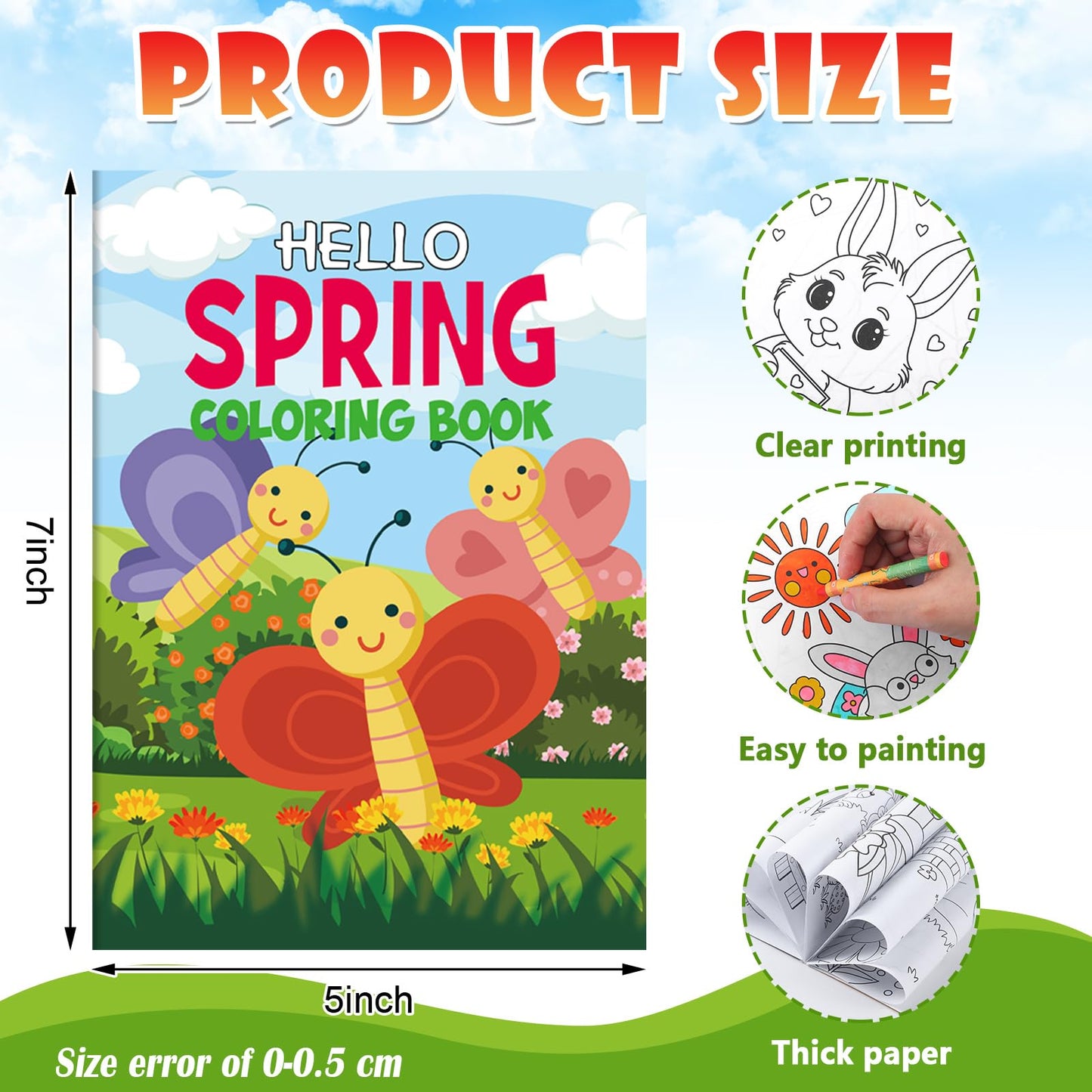 Fulmoon 144 Pcs Spring Mini Coloring Books with Crayons Set | Party Favors & Travel Activities