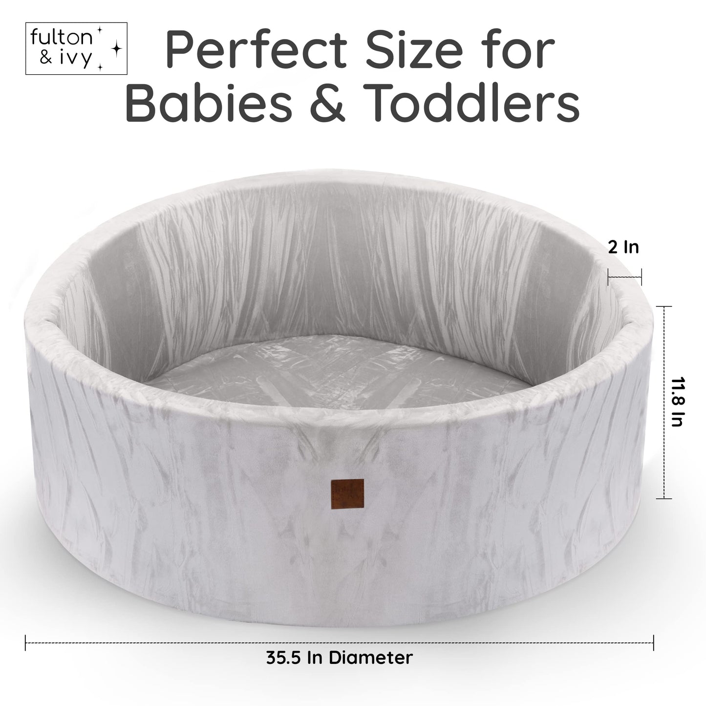 Fulton & Ivy Premium Baby & Toddler Ball Pit — Memory Foam, Non-Toxic, Easy-Clean (35.5-inch diameter x 11.8-inch height)