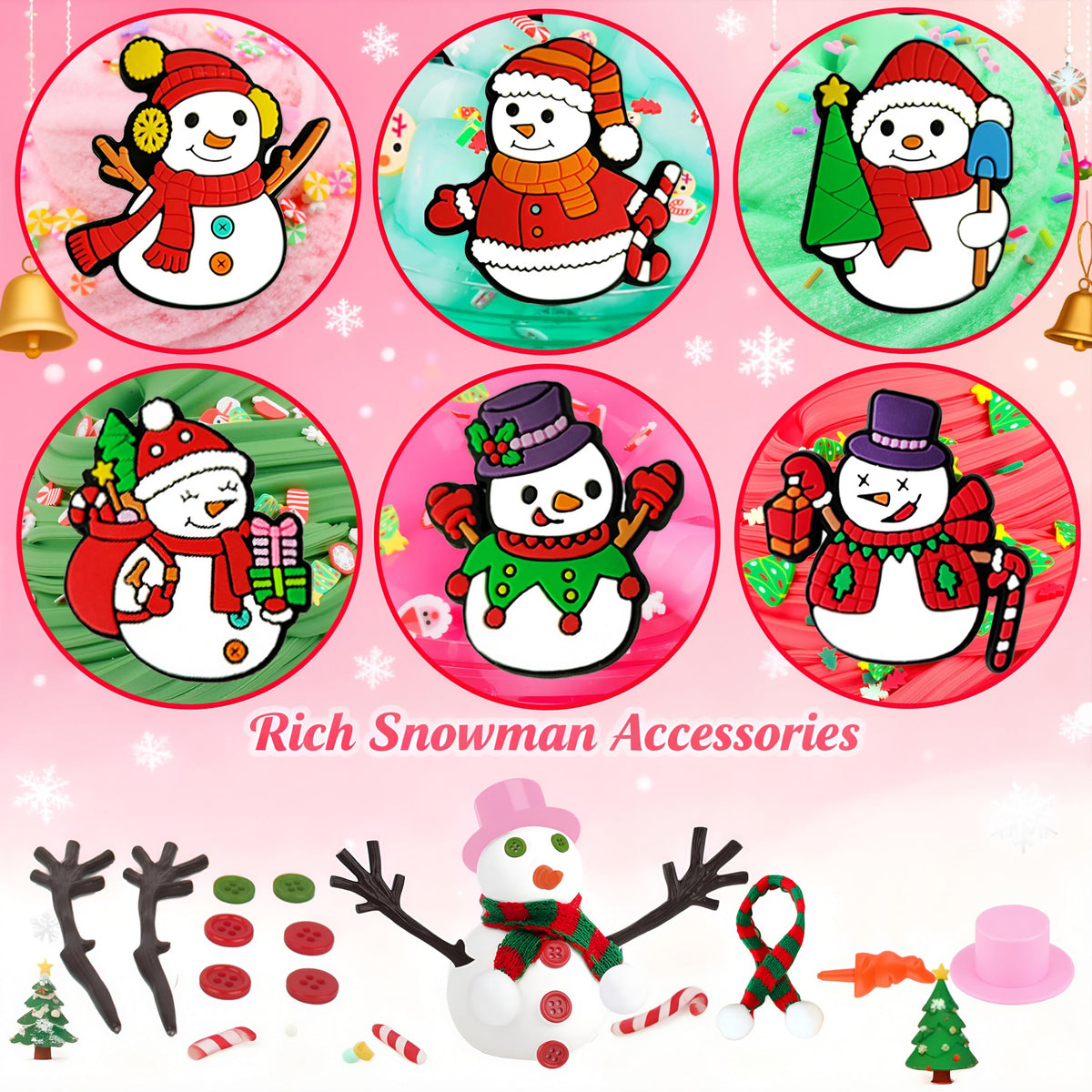 Fumeetplax 9 Pack Snowman Theme Slime Kit – Clear, Cloud & Butter Slime | Do You Want to Build a Snowman
