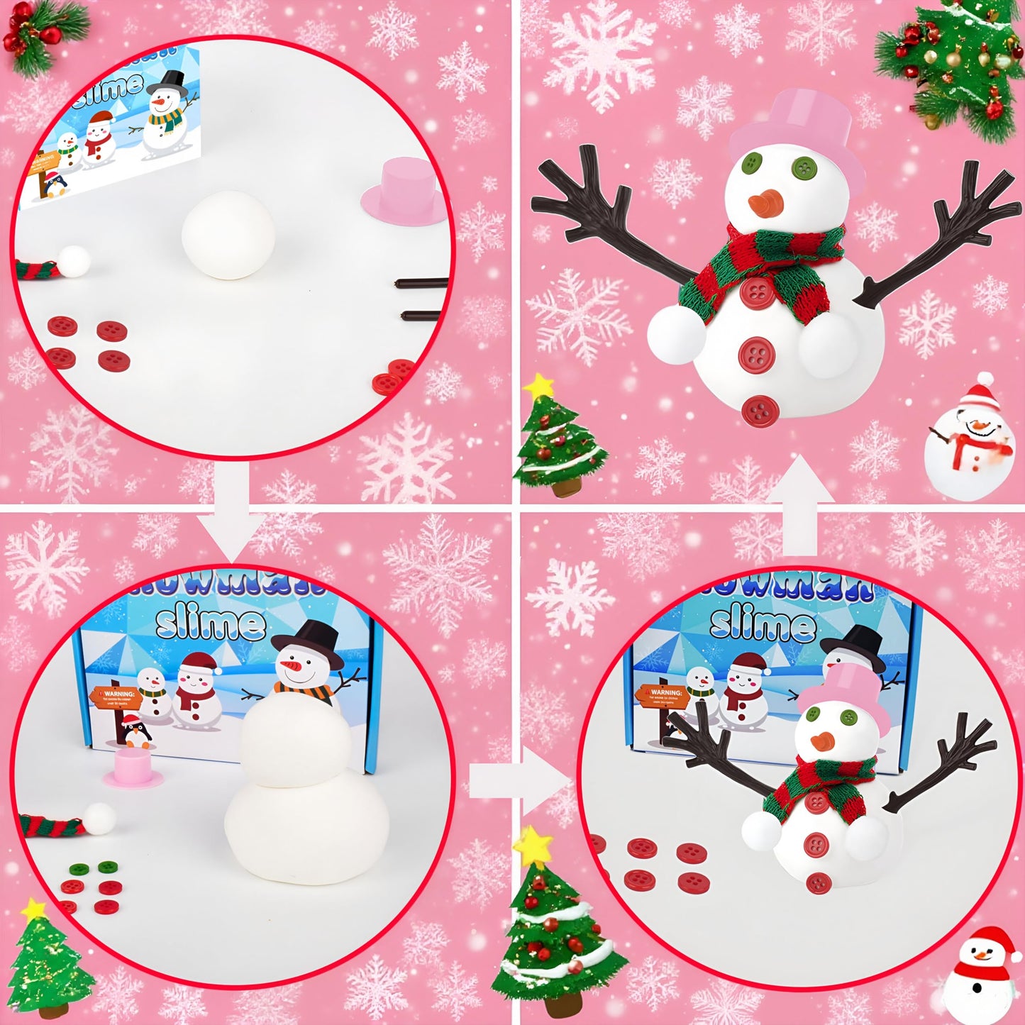 Fumeetplax 9 Pack Snowman Theme Slime Kit – Clear, Cloud & Butter Slime | Do You Want to Build a Snowman