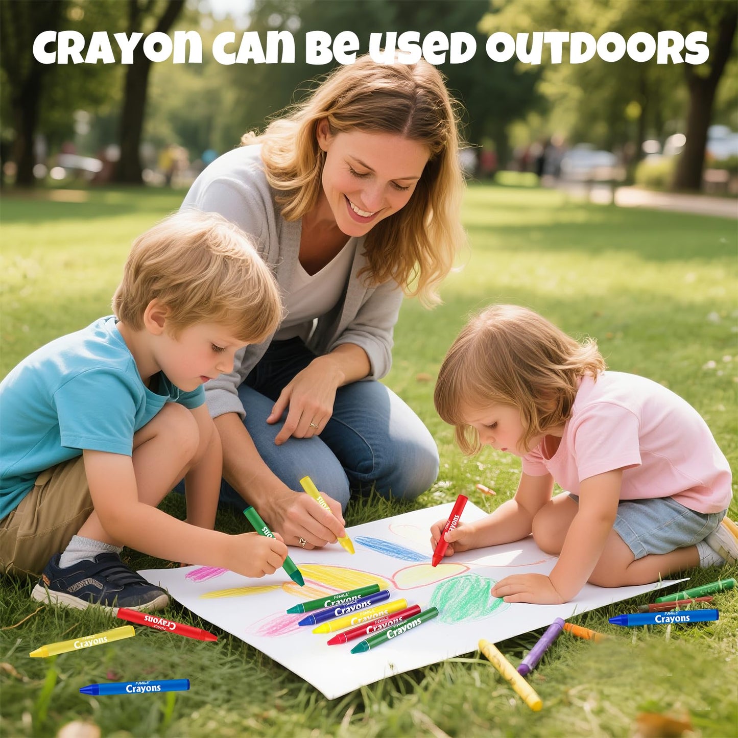 FUMILE 1600-Count Crayon Set: 400 Packs of 4 Colors for Parties and School