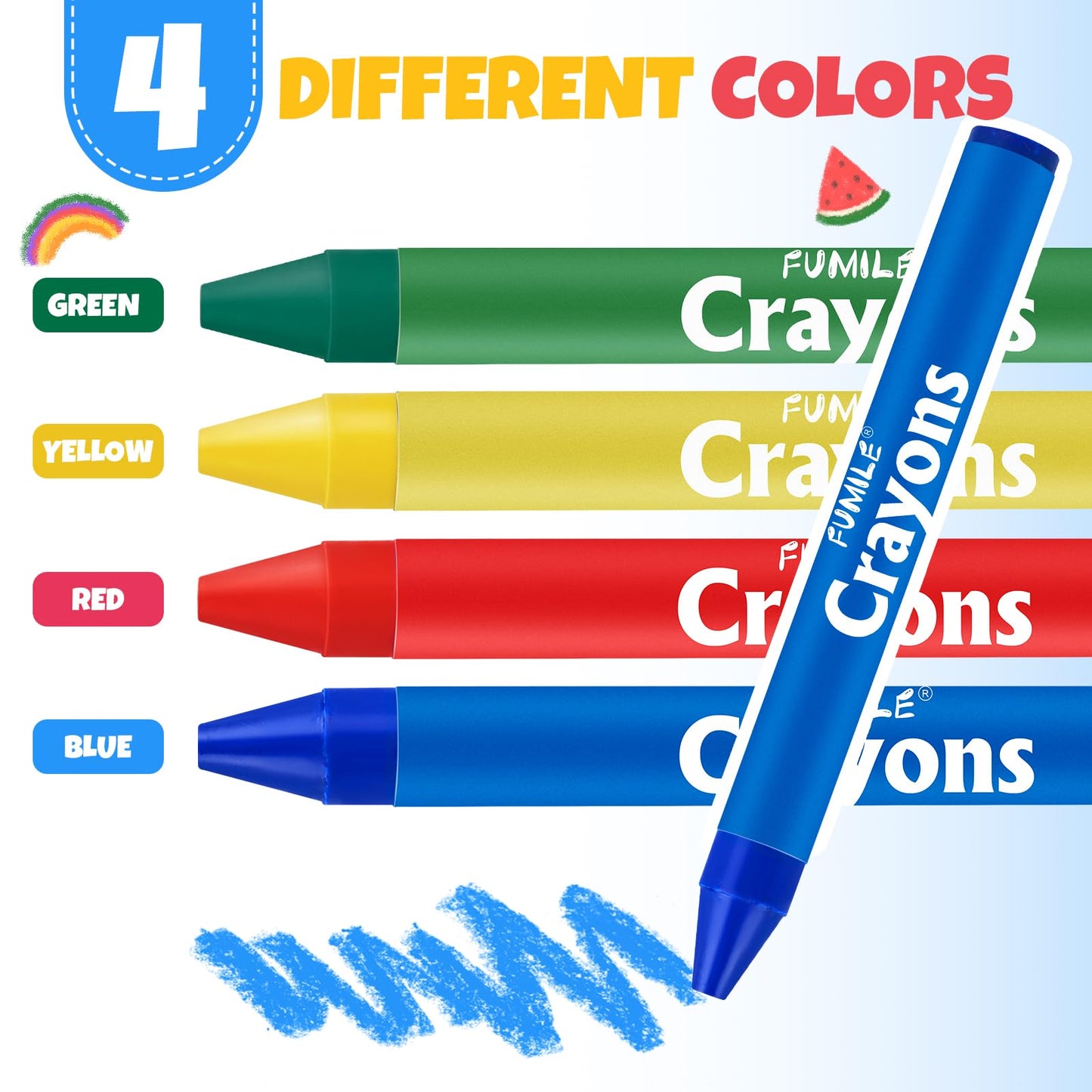 FUMILE 1600-Count Crayon Set: 400 Packs of 4 Colors for Parties and School