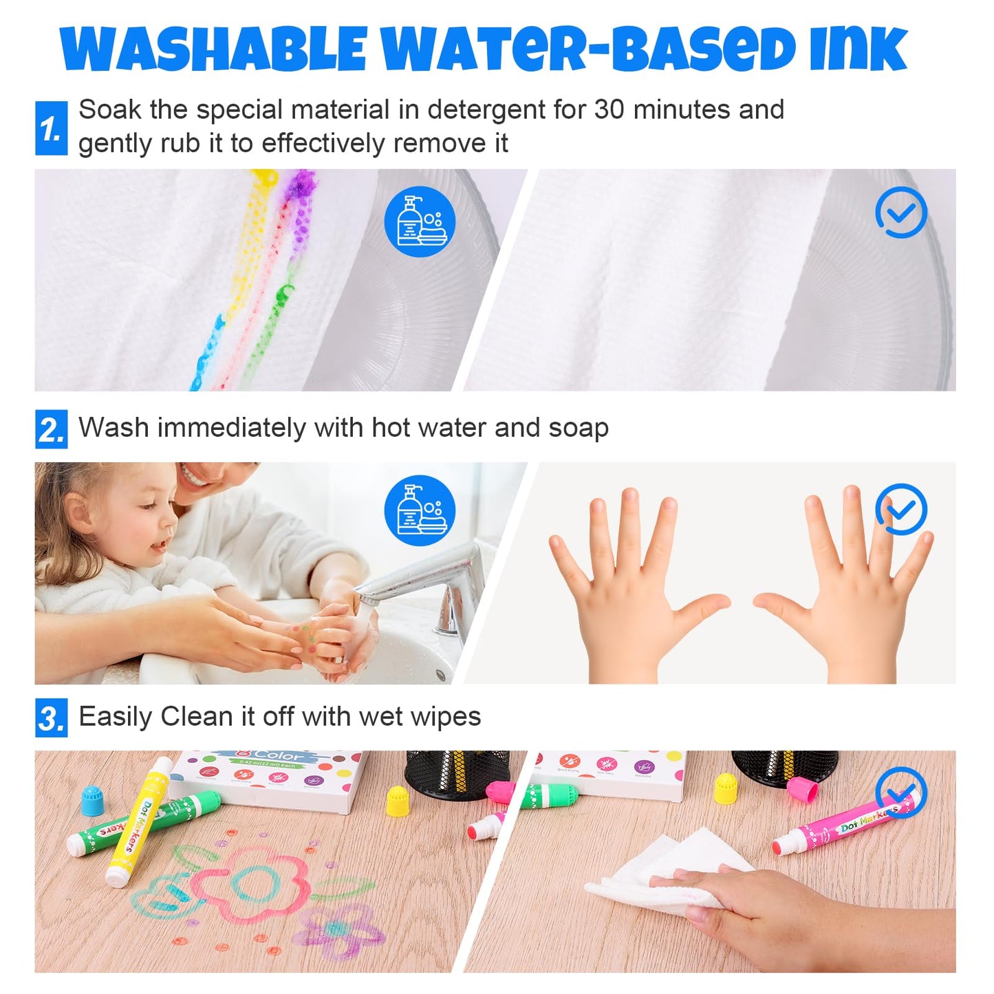 FUMILE 120 Pcs Dot Markers Bulk – 8-Color Bingo Daubers for Toddlers, Washable Art Supplies