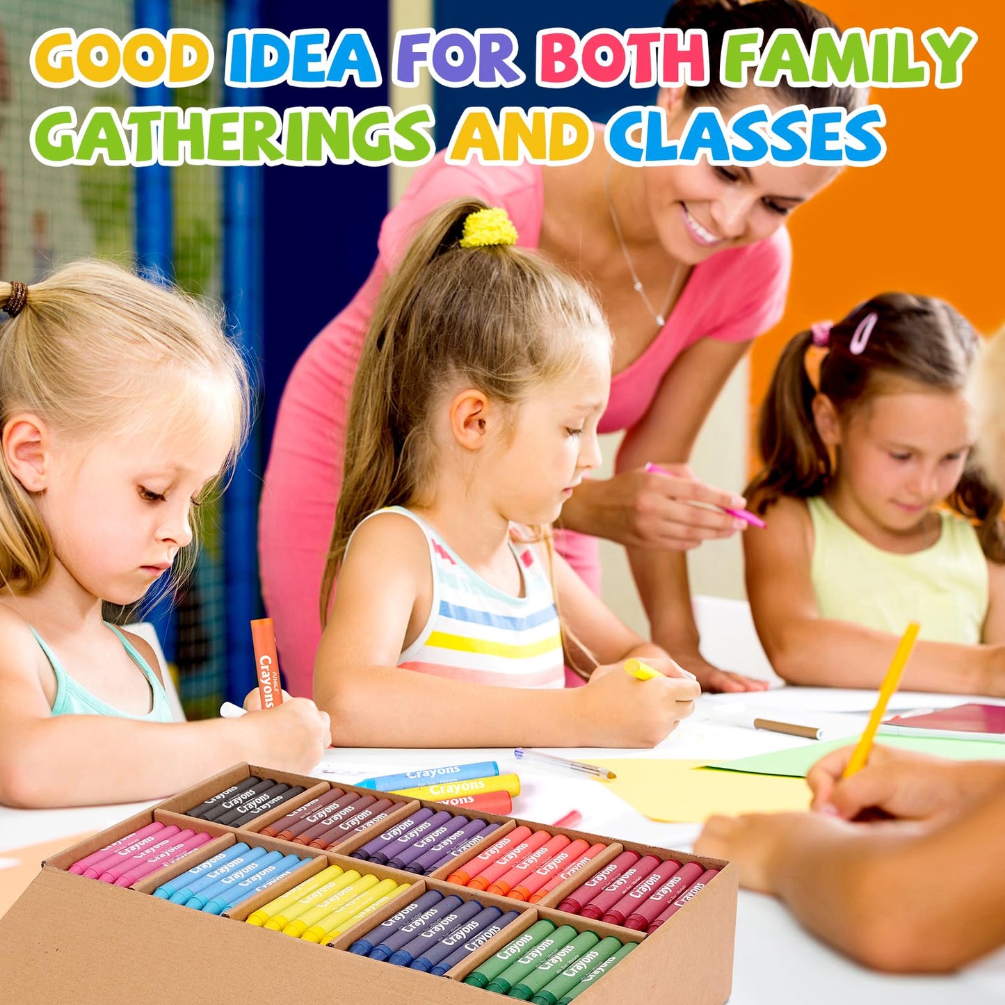 FUMILE 300-Pack Jumbo Crayons for Toddlers – Washable, Unbreakable, 10 Bright Colors