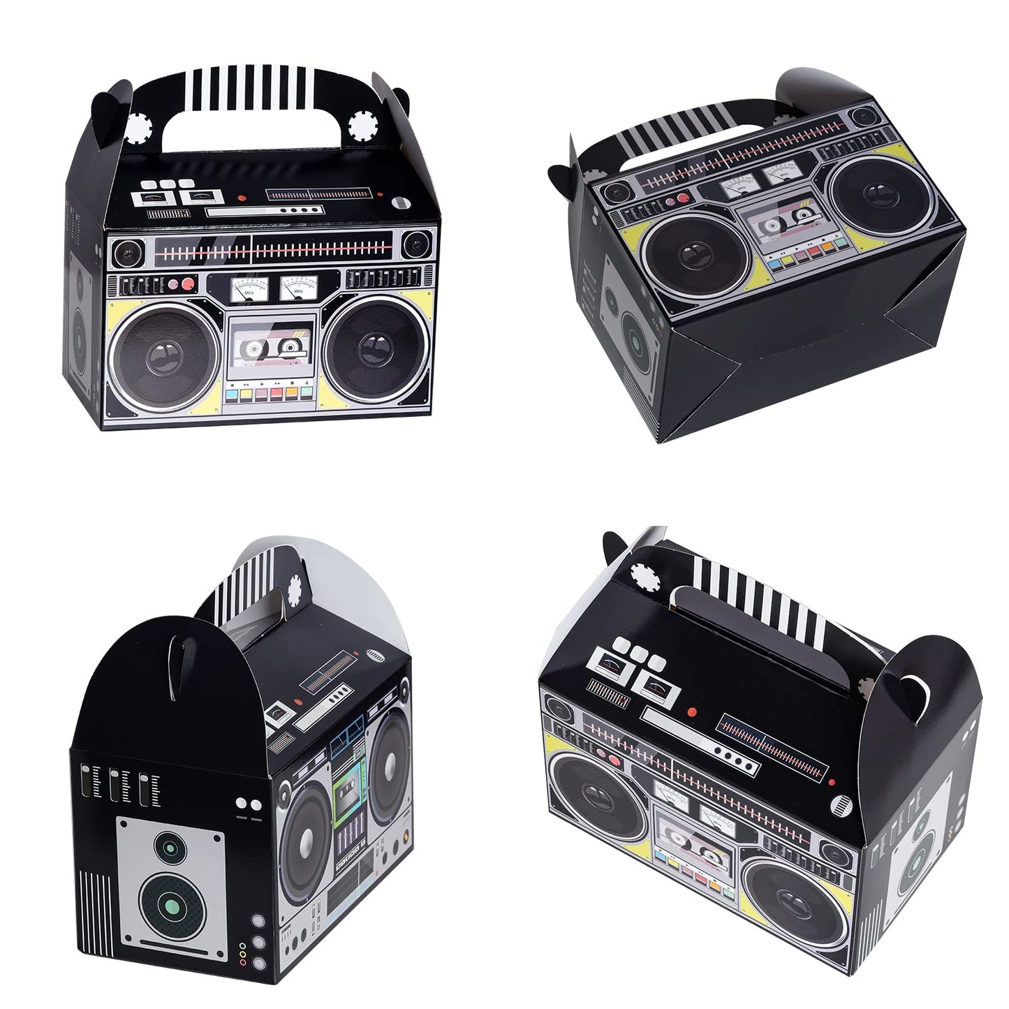 Fumwase 12-Pack 80s/90s Boombox Favor Boxes – Retro Party Decor & Centerpieces