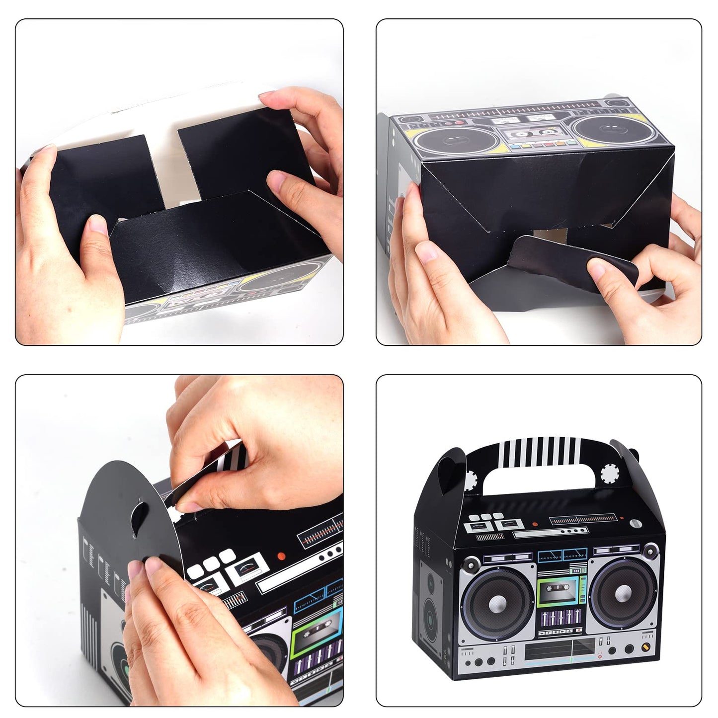 Fumwase 12-Pack 80s/90s Boombox Favor Boxes – Retro Party Decor & Centerpieces