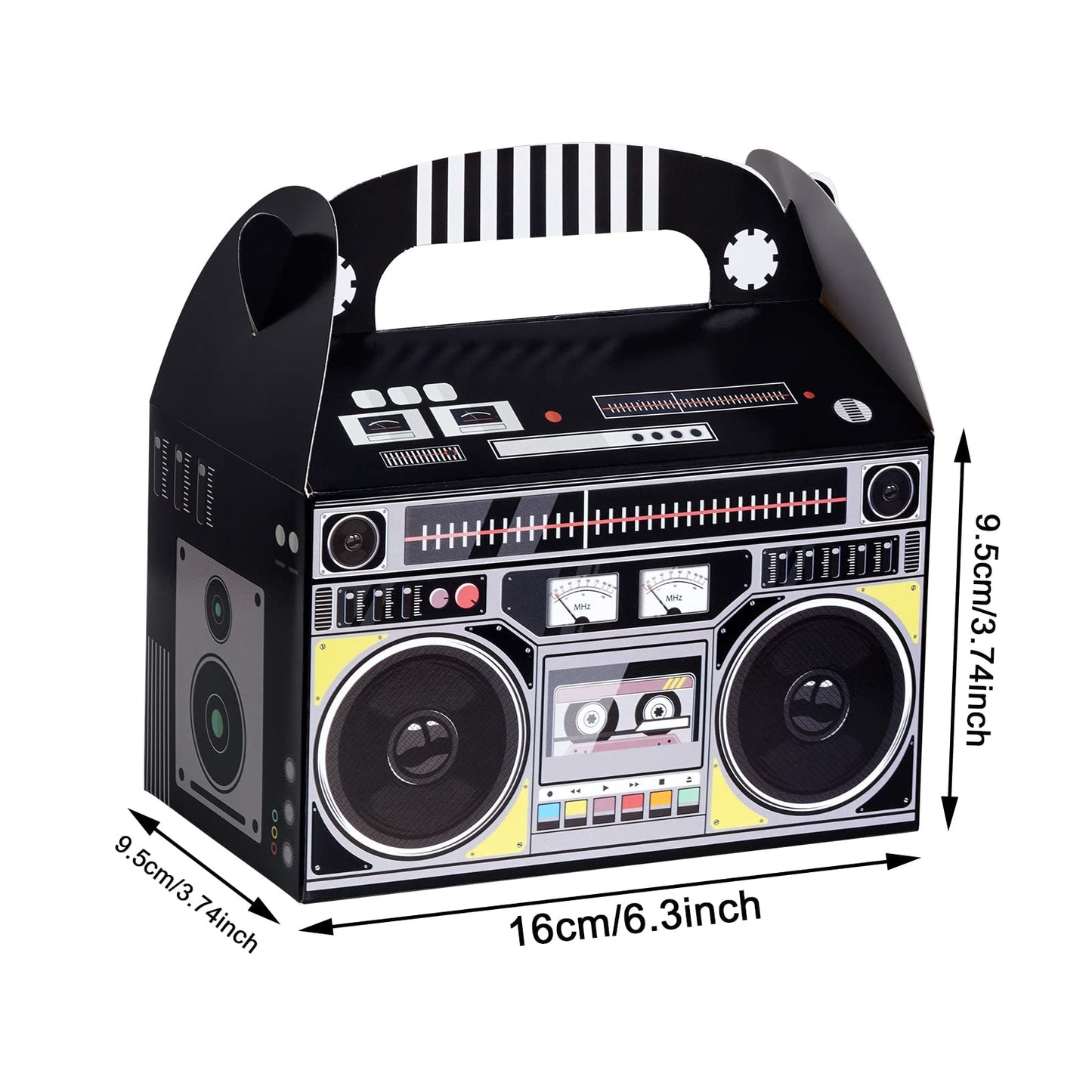 Fumwase 12-Pack 80s/90s Boombox Favor Boxes – Retro Party Decor & Centerpieces