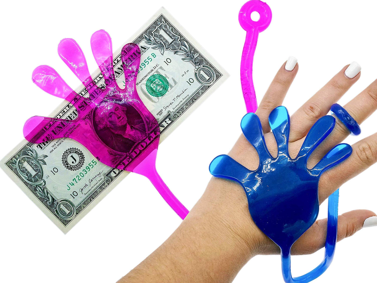 Fun a Ton Giant Snap Hand Jumbo Sticky Hands Toy – 2 Pack, Assorted Colors