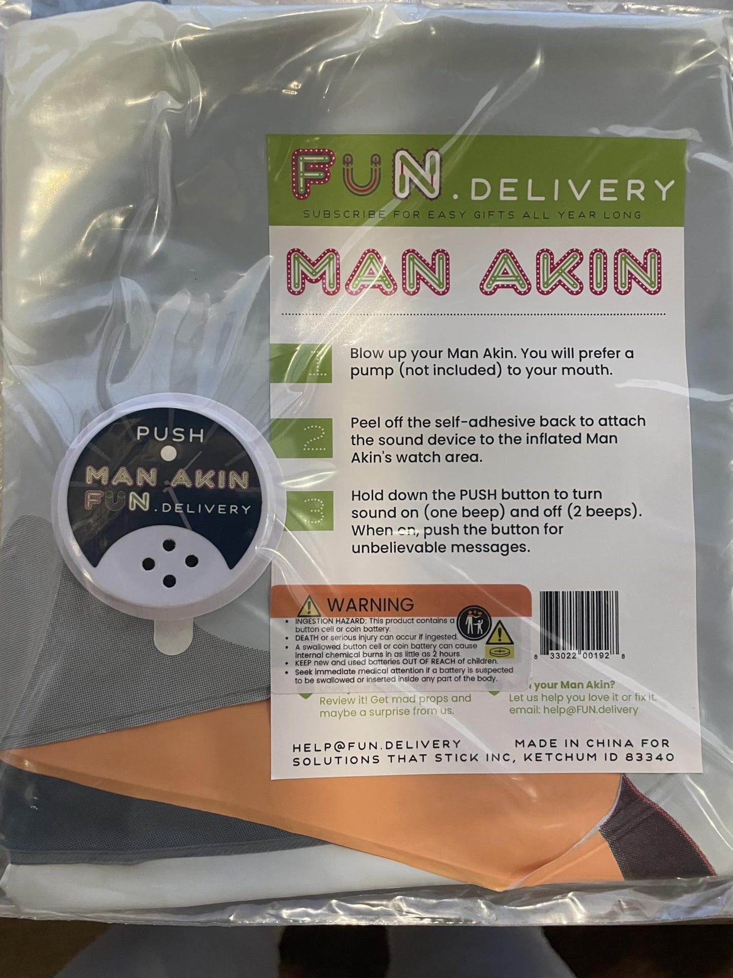 FUN Delivery Man Akin: 6-Foot Inflatable Talking Boyfriend – Hilarious Gag Gift