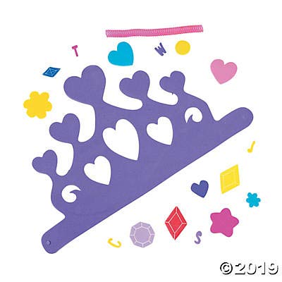 Fun Express DIY Foam Princess Crown Kit – 12 Tiara Crowns for Parties & Crafts