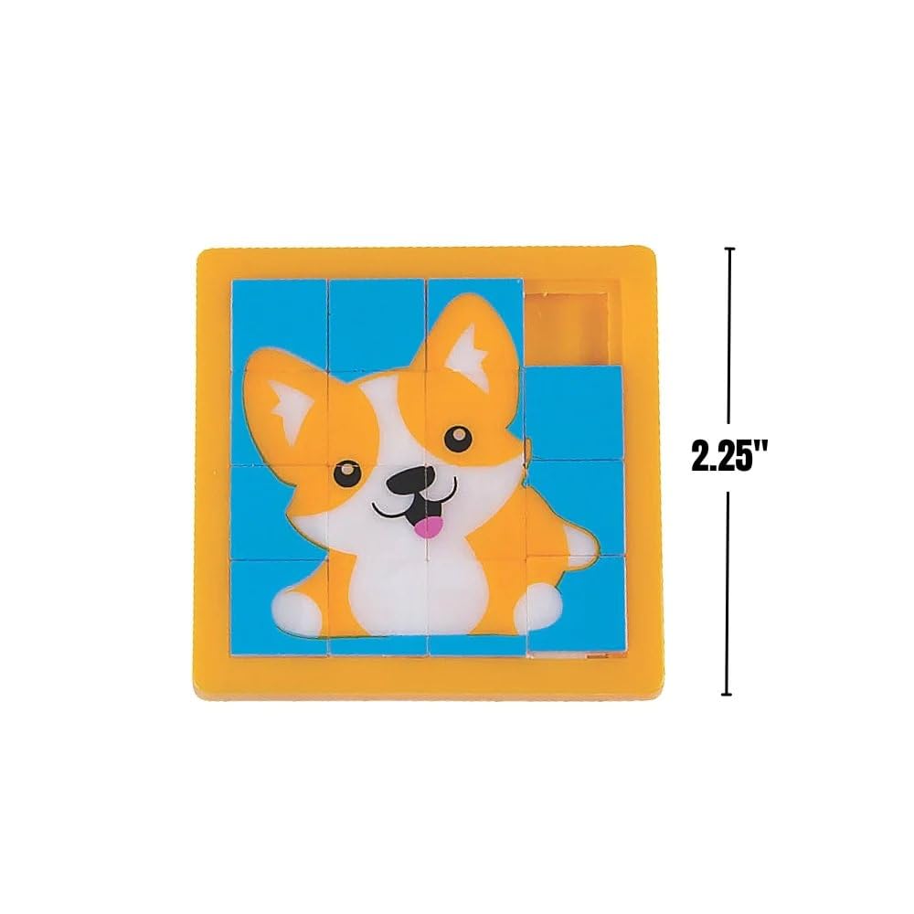 Fun Express Cute Dog Slide Puzzle – 12-Piece Educational Toy for Kids | Cognitive Skills & Hand-Eye Coordination