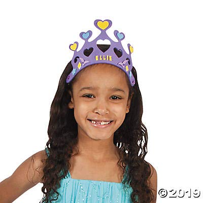 Fun Express DIY Foam Princess Crown Kit – 12 Tiara Crowns for Parties & Crafts