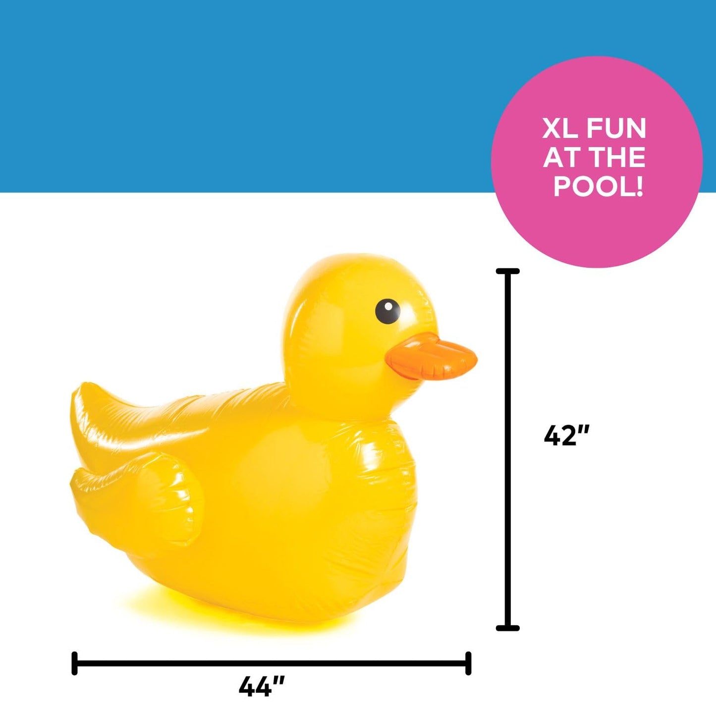 Fun Express Giant Inflatable Rubber Duck 4ft | Premium Vinyl Pool Float for Parties & Events