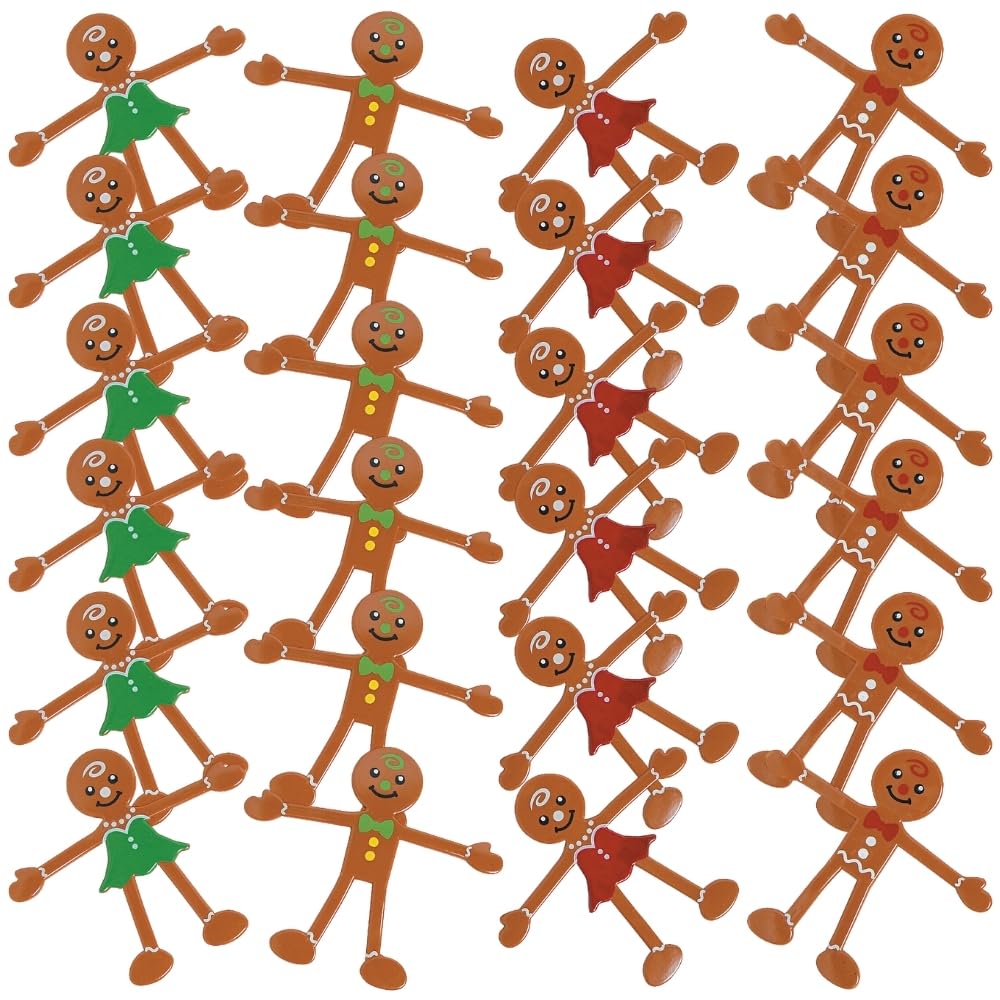 Fun Express Gingerbread Bendables – 24 Pack Bulk Kids Toys for Stocking Stuffers & Party Favors