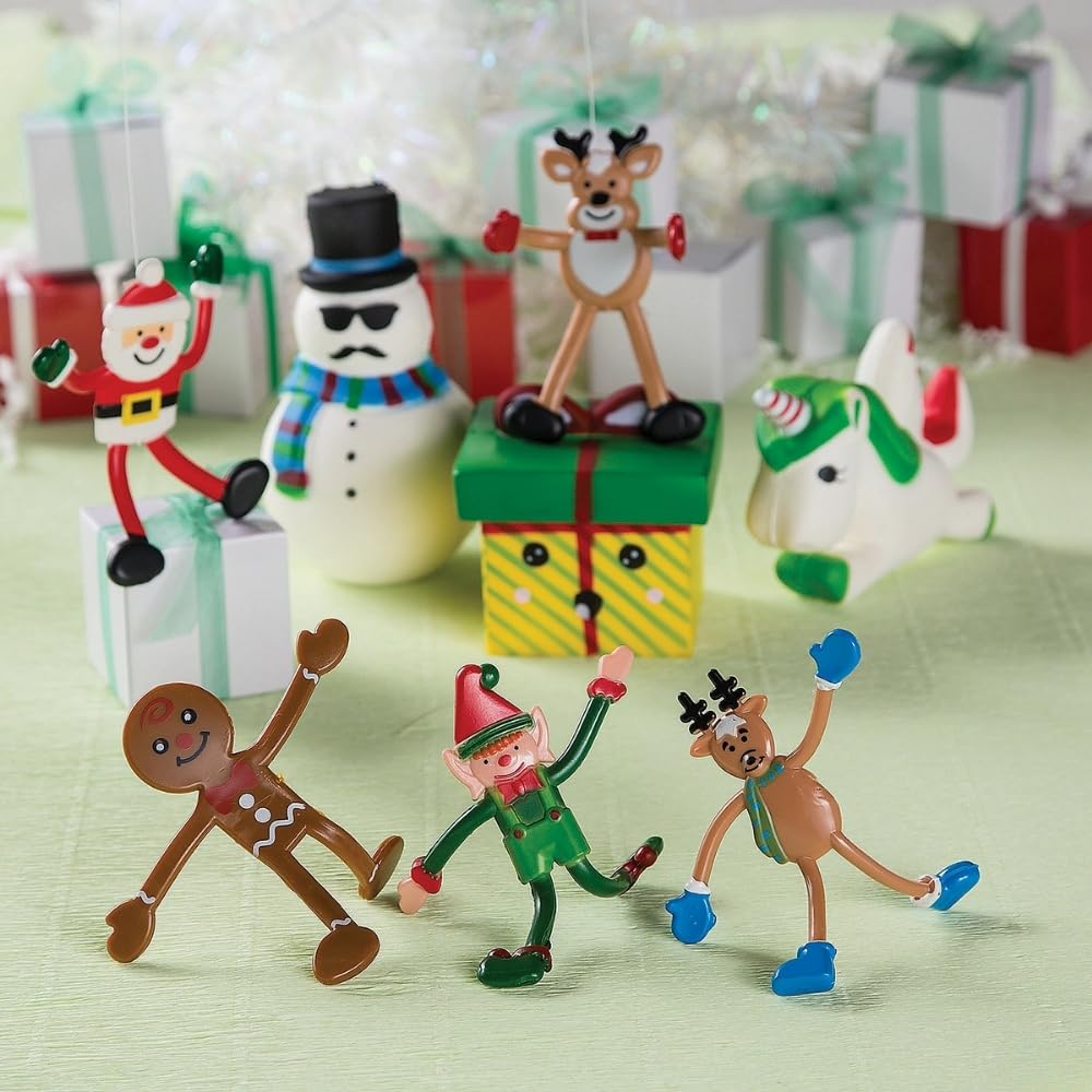 Fun Express Gingerbread Bendables – 24 Pack Bulk Kids Toys for Stocking Stuffers & Party Favors