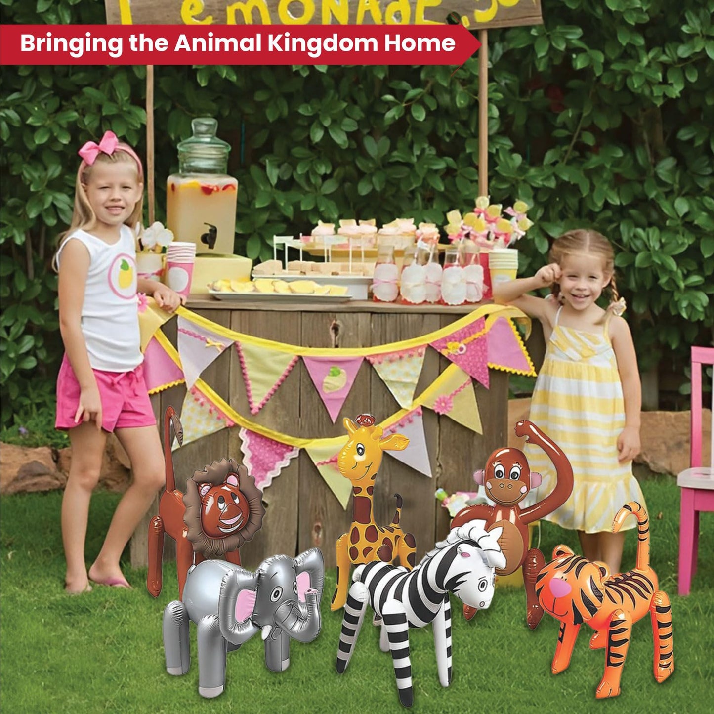 Fun Express Inflatable Safari Animals – 12 Zoo Party Inflatables, Premium Vinyl (Indoor/Outdoor)