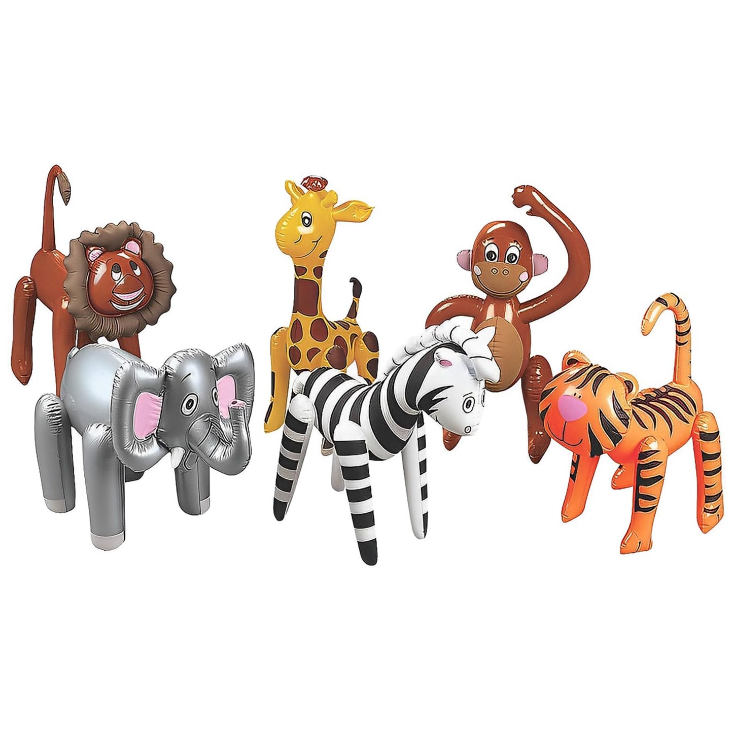 Fun Express Inflatable Safari Animals – 12 Zoo Party Inflatables, Premium Vinyl (Indoor/Outdoor)