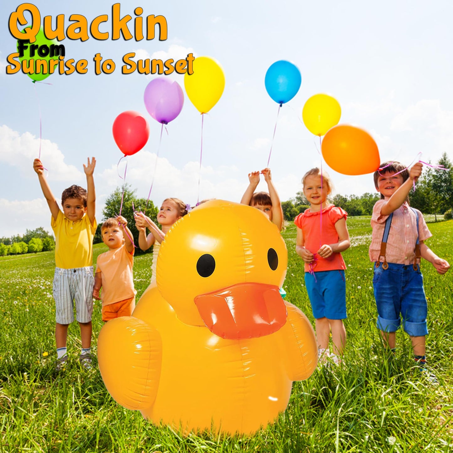 Fun Express Giant Inflatable Rubber Duck 4ft | Premium Vinyl Pool Float for Parties & Events