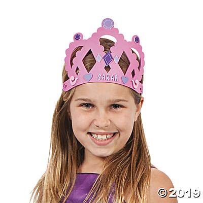 Fun Express DIY Foam Princess Crown Kit – 12 Tiara Crowns for Parties & Crafts