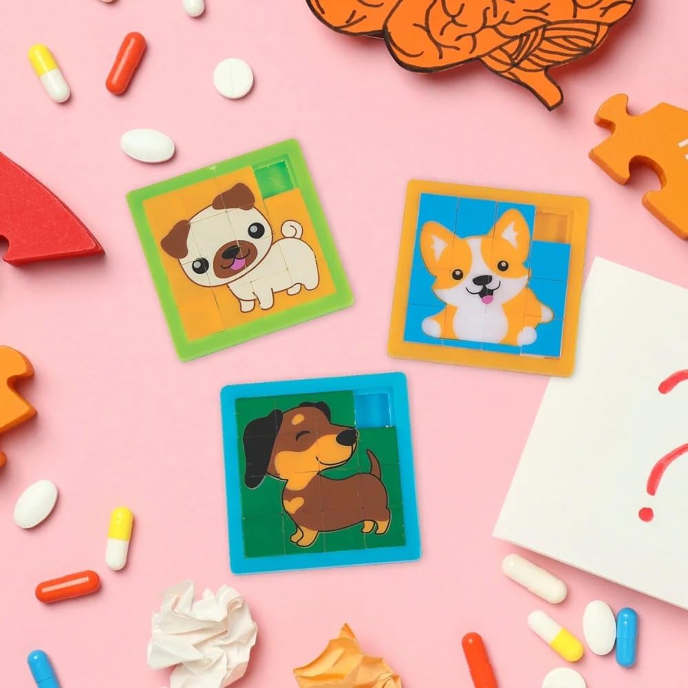 Fun Express Cute Dog Slide Puzzle – 12-Piece Educational Toy for Kids | Cognitive Skills & Hand-Eye Coordination