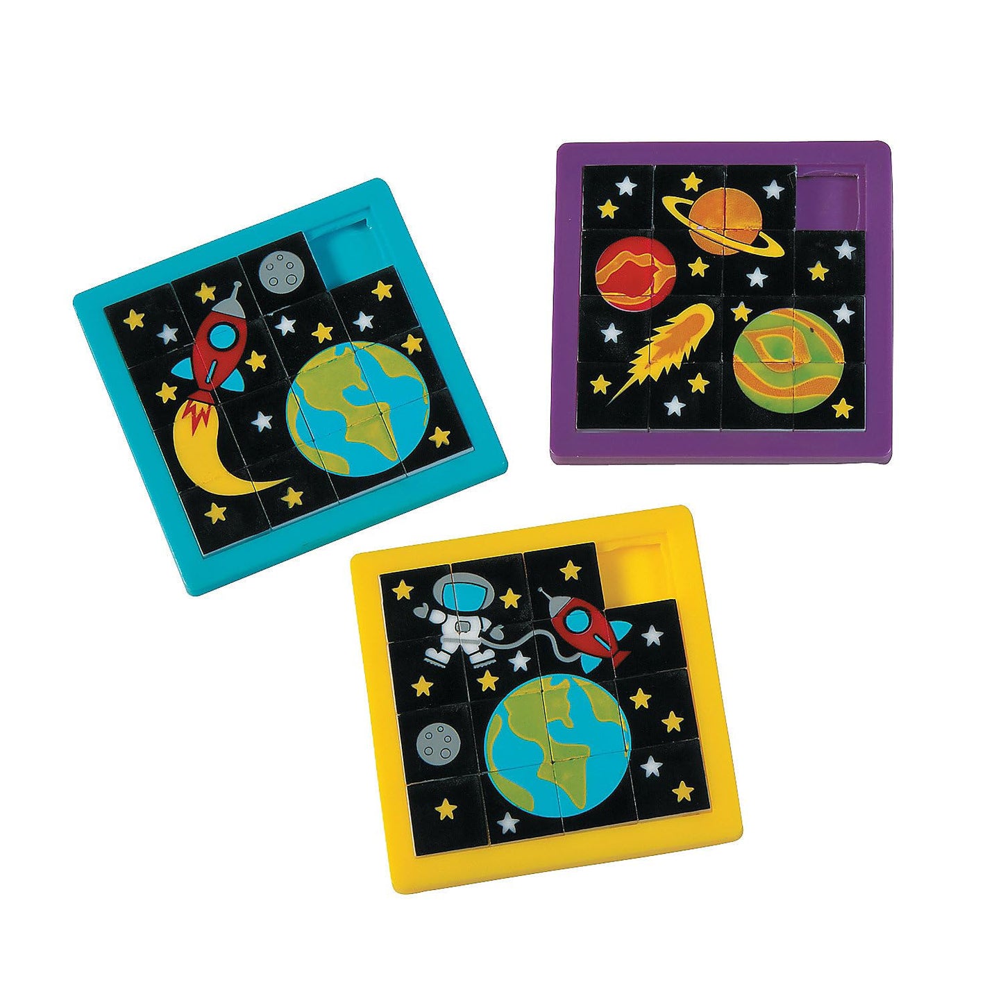 Fun Express Space Slide Puzzles – 12 Pieces for VBS Supplies & Party Favors