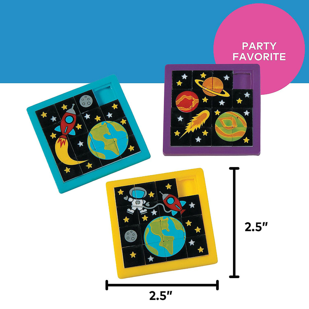 Fun Express Space Slide Puzzles – 12 Pieces for VBS Supplies & Party Favors