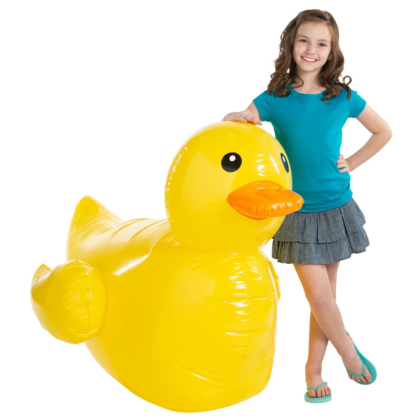 Fun Express Giant Inflatable Rubber Duck 4ft | Premium Vinyl Pool Float for Parties & Events