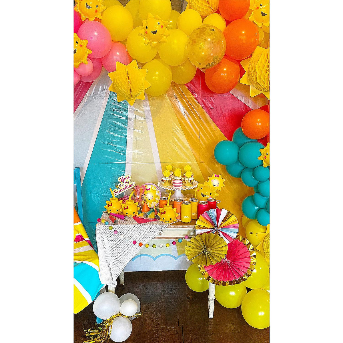 Fun Express - You Are My Sunshine Mini Beach Balls - 12 Pack, 5-Inch Inflatable Beach Toys