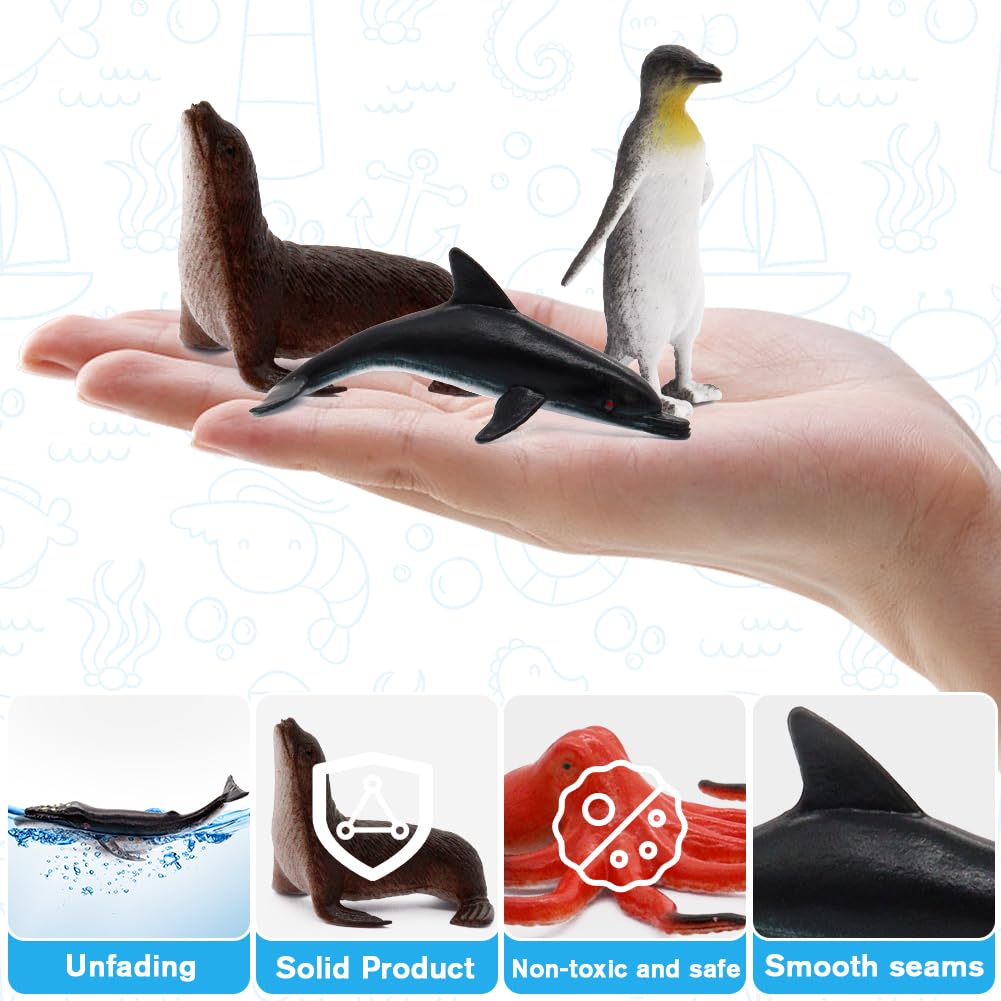 Fun Gift 12 Pcs Sea Creature Figures – Realistic Ocean Toys for Kids & Toddlers