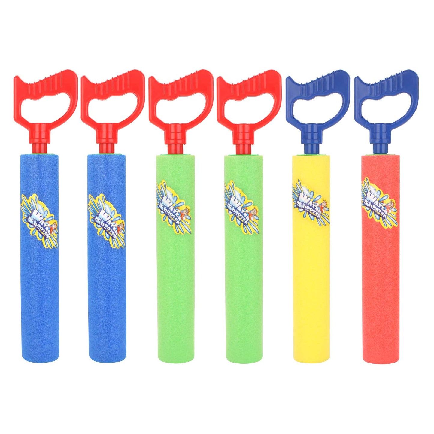Fun-Here Water Guns Shooter 6 Pack – Foam Soaker Blasters for Summer Fun