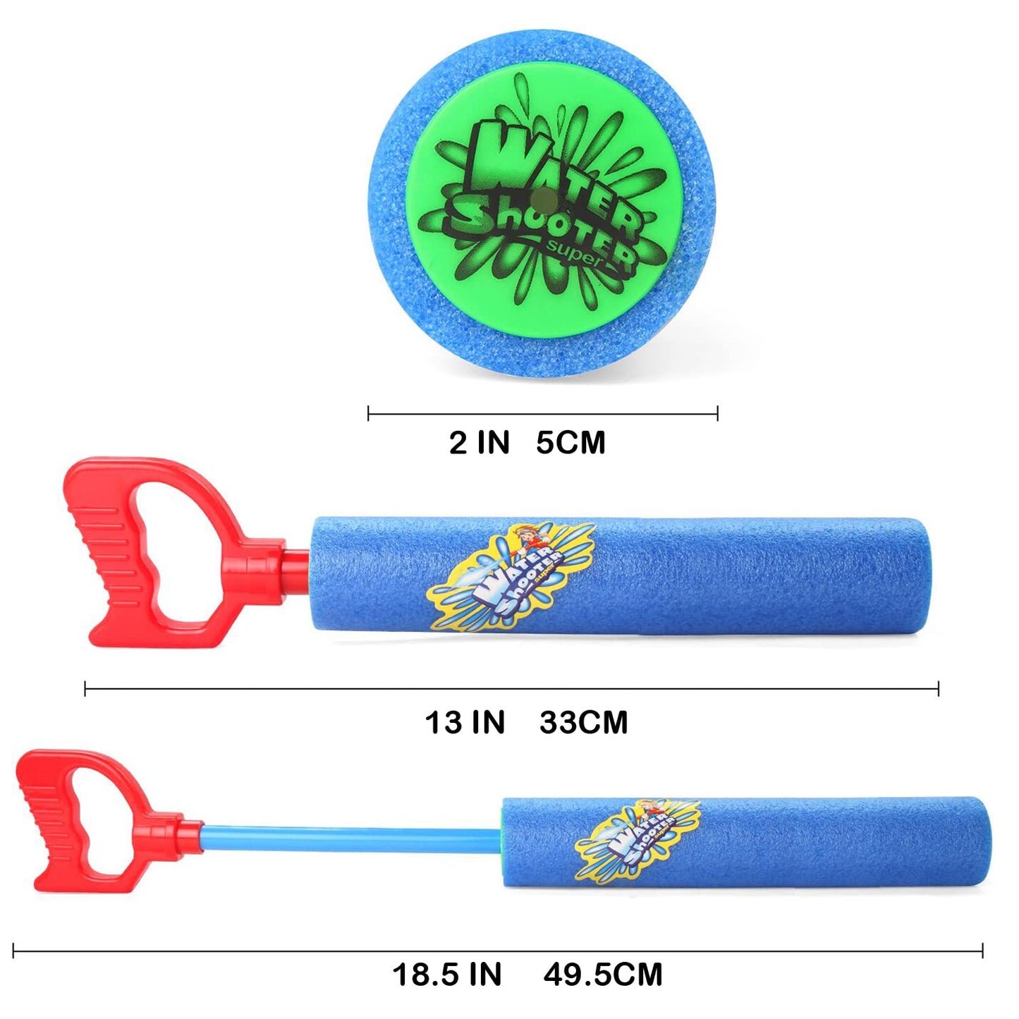 Fun-Here Water Guns Shooter 6 Pack – Foam Soaker Blasters for Summer Fun