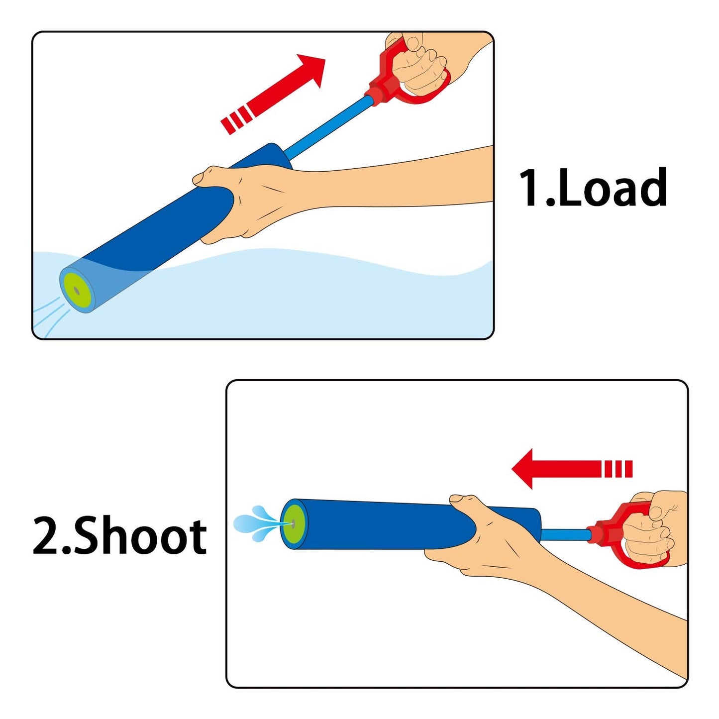 Fun-Here Water Guns Shooter 6 Pack – Foam Soaker Blasters for Summer Fun