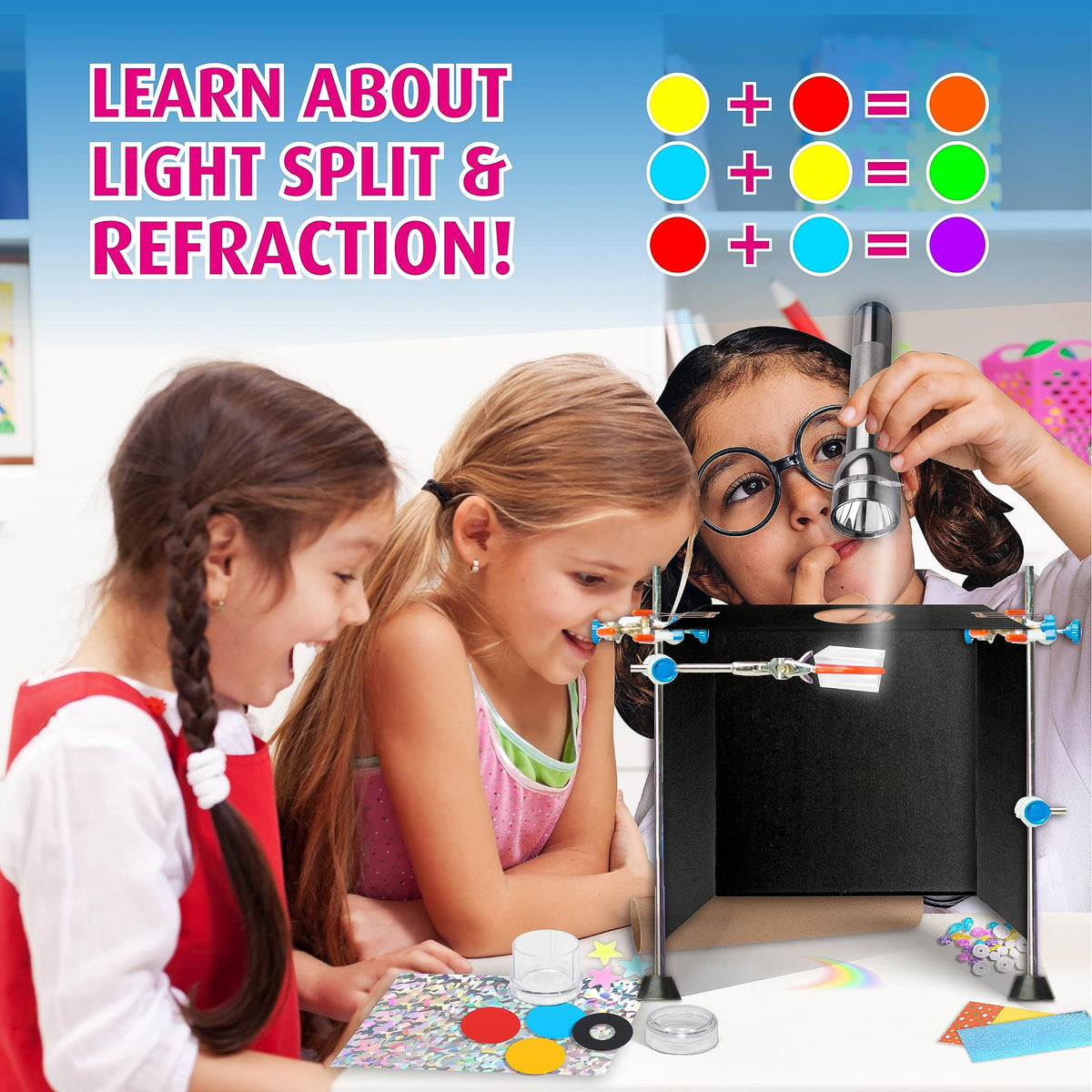 FUN KIDZ Twins Kaleidoscope Kit - DIY Kaleidoscope Craft with Prism | Educational STEM Toy