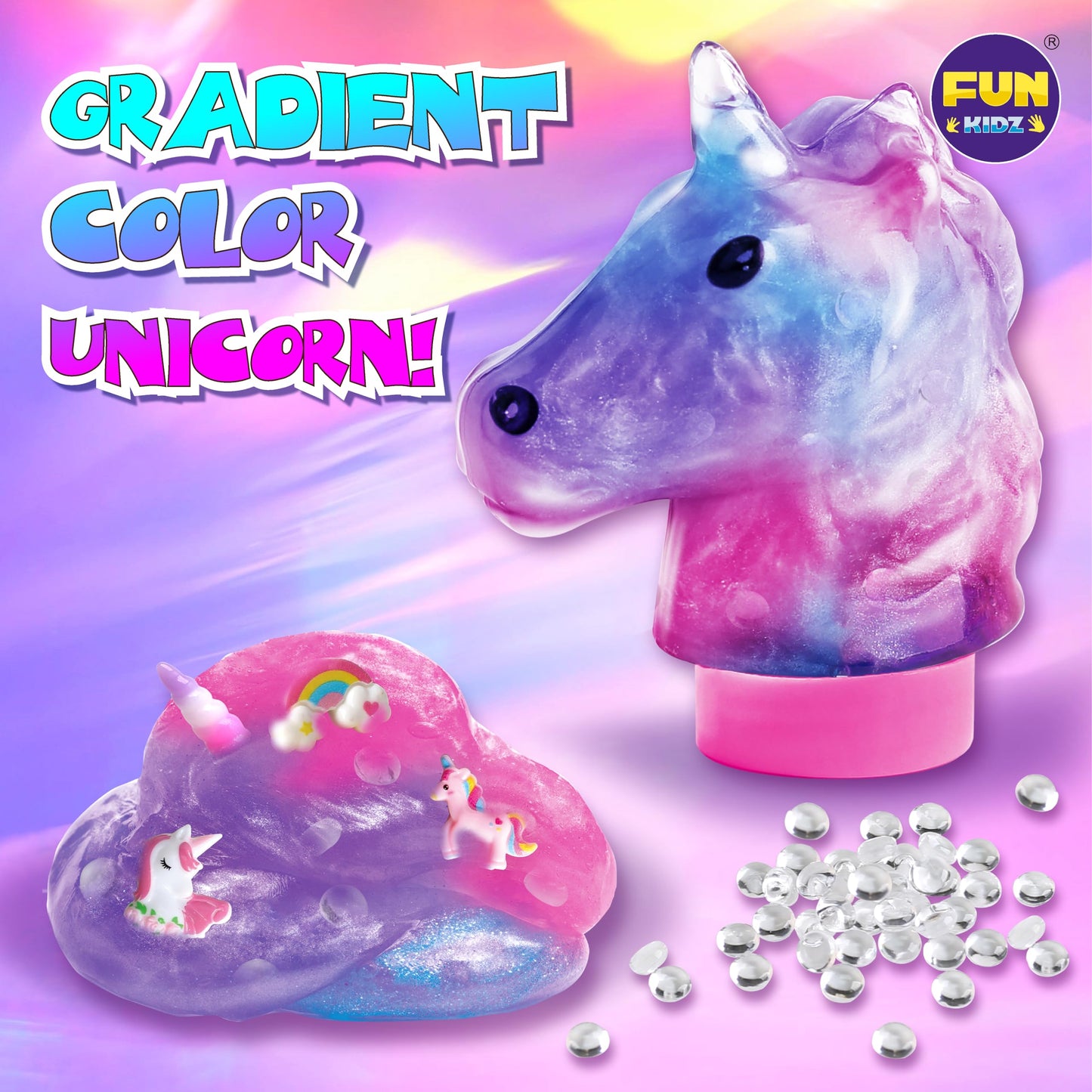 FUN KIDZ Fluffy Unicorn Slime Kit for Girls | Cloud Slime Gift Ages 6+