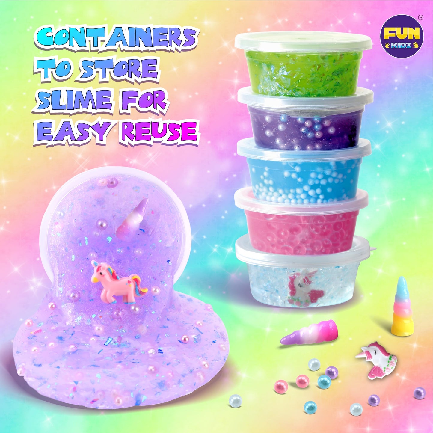 FUN KIDZ Fluffy Unicorn Slime Kit for Girls | Cloud Slime Gift Ages 6+