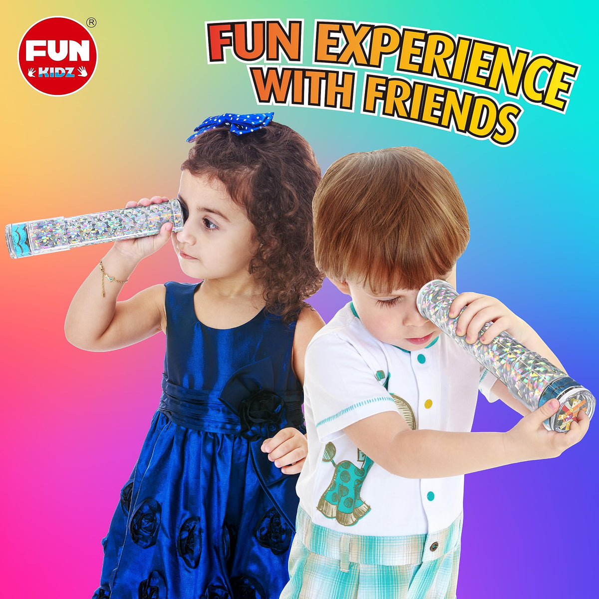 FUN KIDZ Twins Kaleidoscope Kit - DIY Kaleidoscope Craft with Prism | Educational STEM Toy