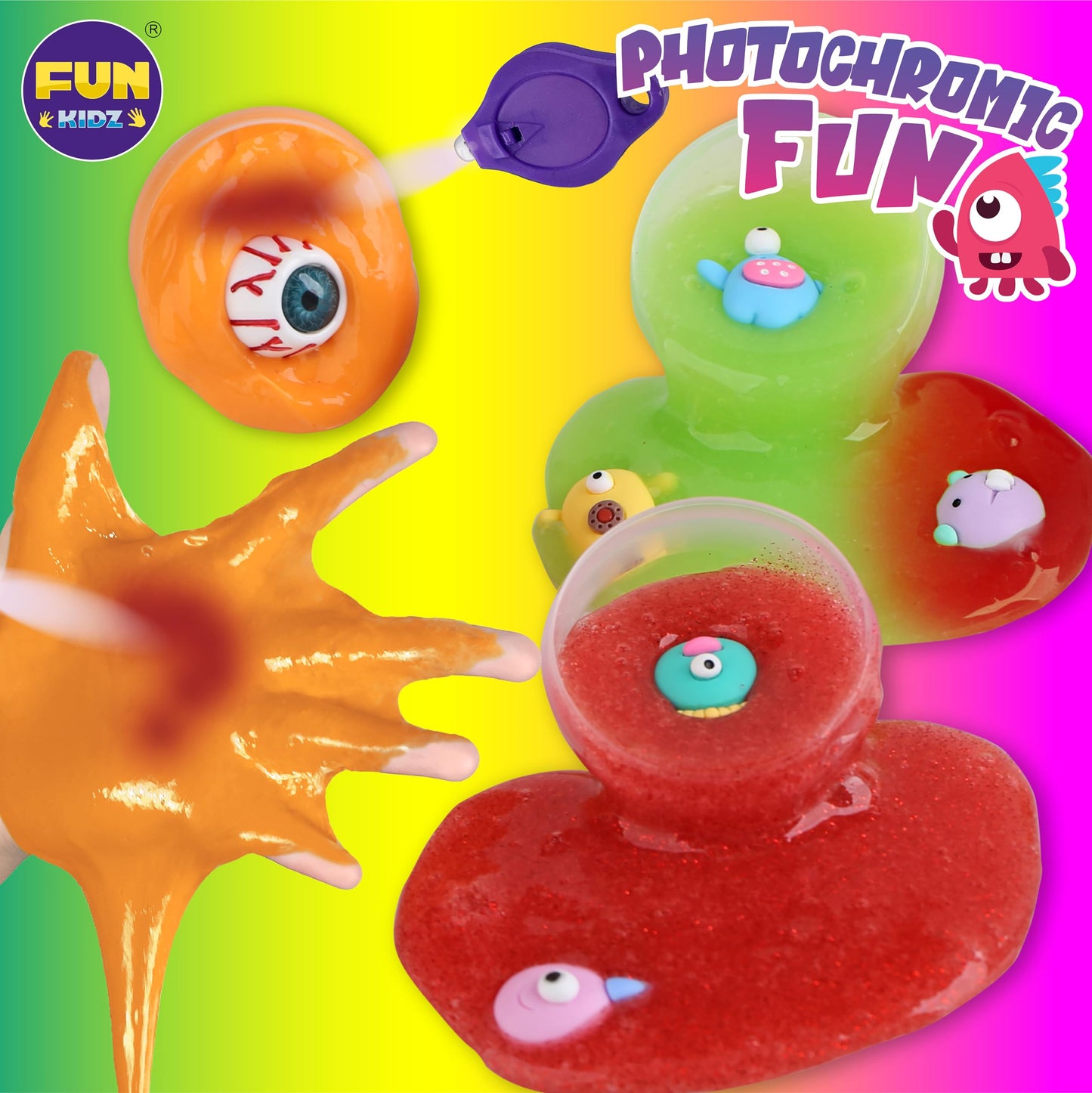 FUN KIDZ Halloween Monster Slime Kit – Glow in the Dark Slime for Girls 6-12