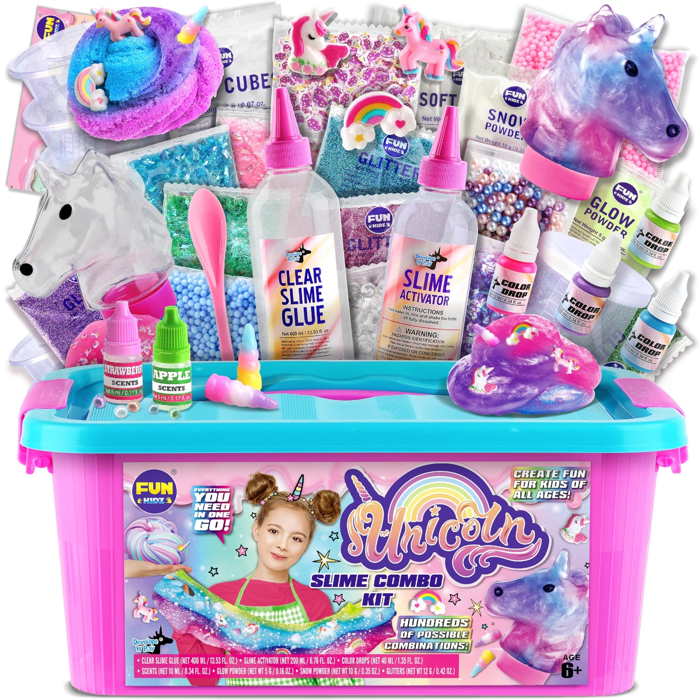 FUN KIDZ Fluffy Unicorn Slime Kit for Girls | Cloud Slime Gift Ages 6+