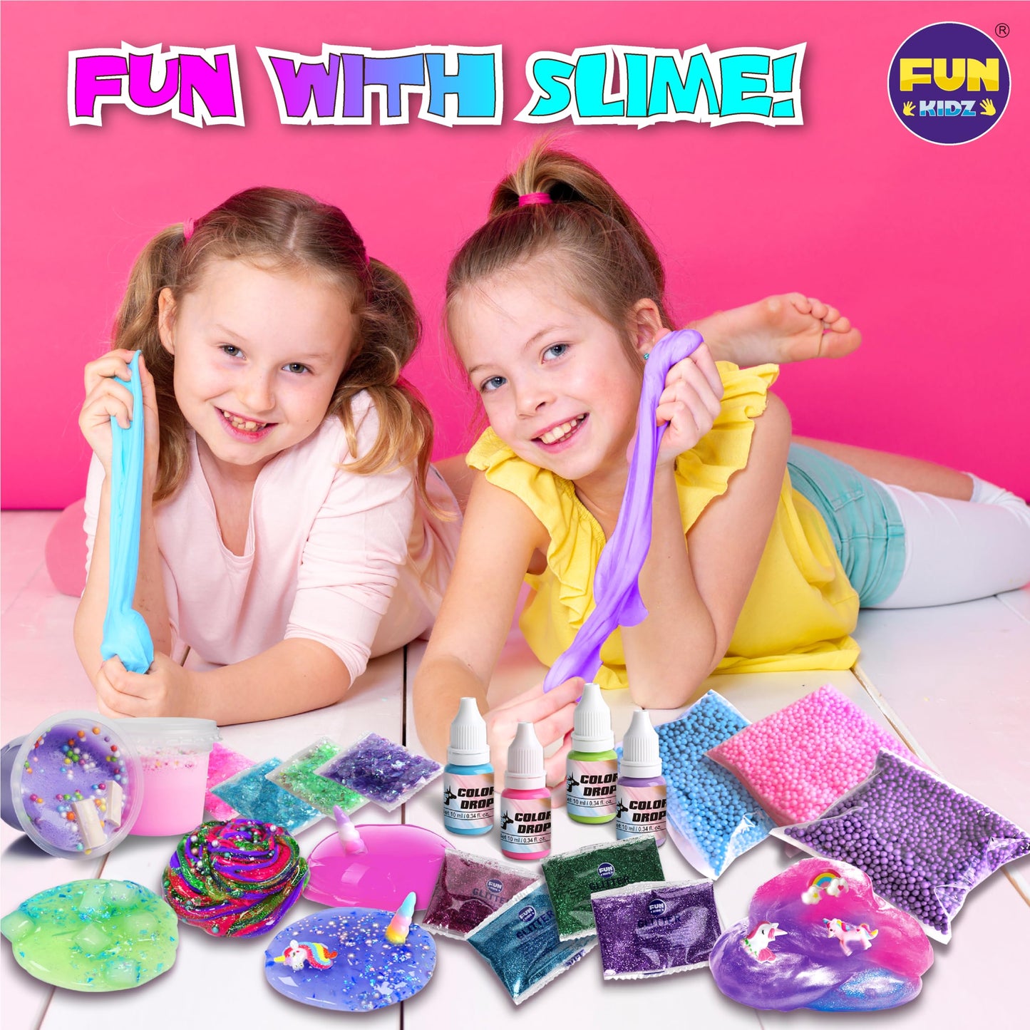 FUN KIDZ Fluffy Unicorn Slime Kit for Girls | Cloud Slime Gift Ages 6+