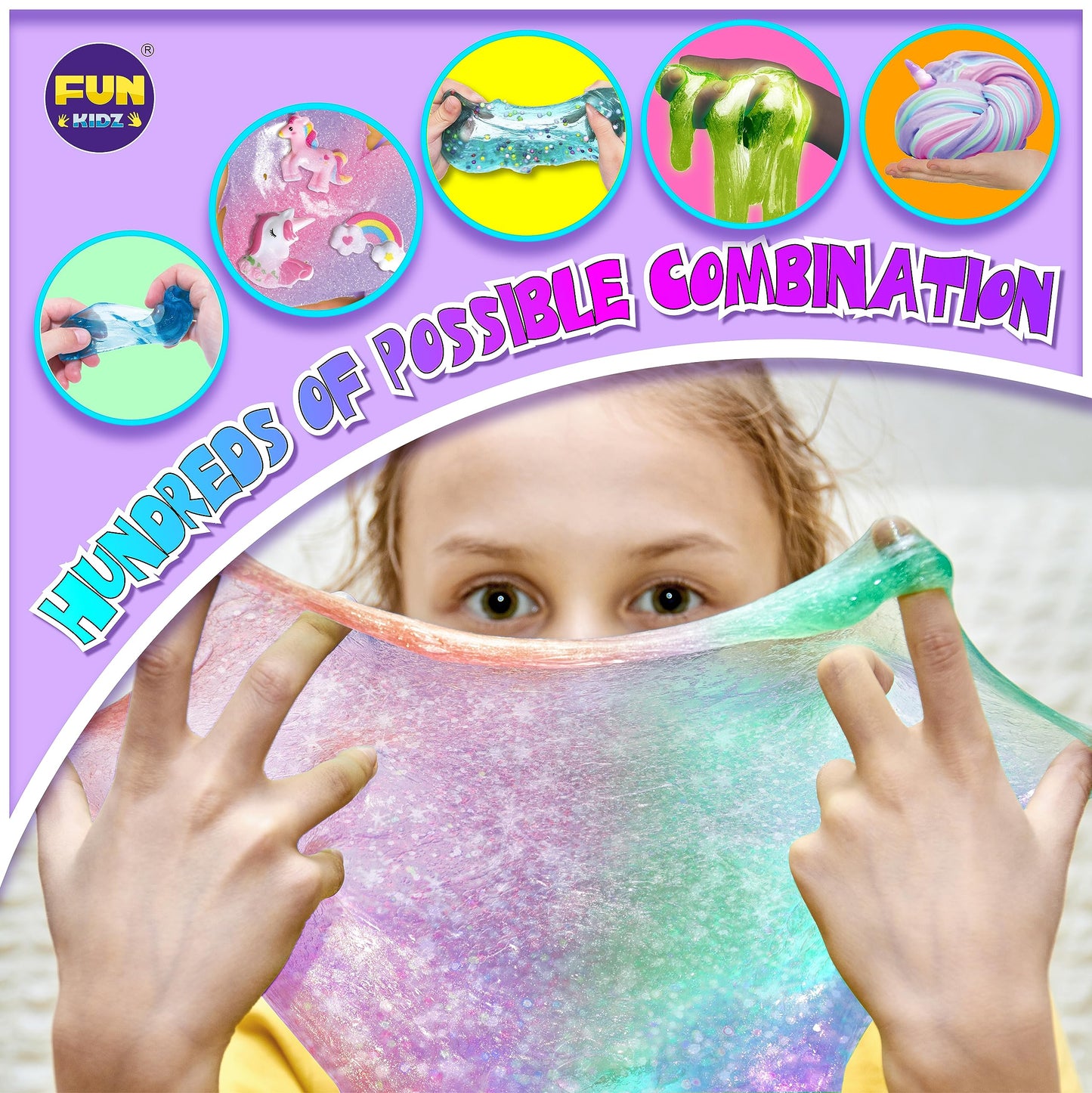 FUN KIDZ Fluffy Unicorn Slime Kit for Girls | Cloud Slime Gift Ages 6+