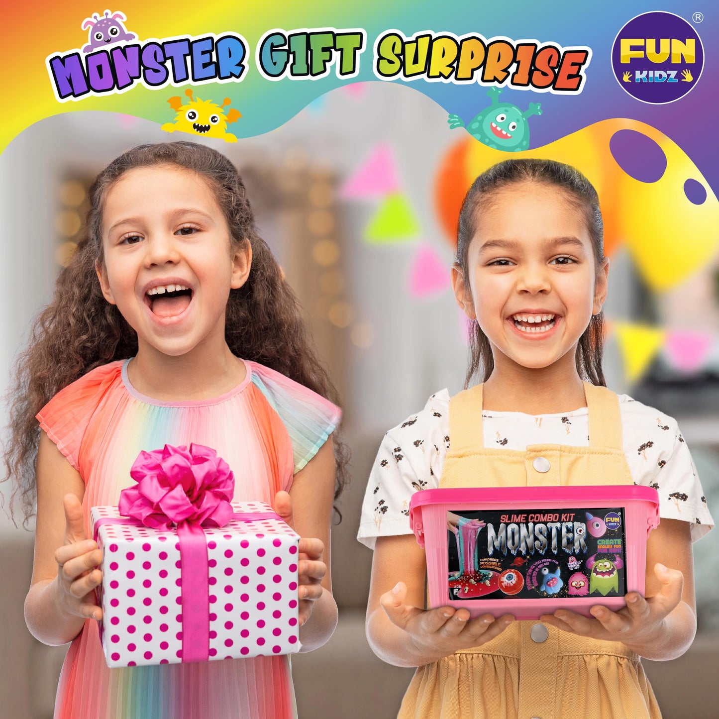 FUN KIDZ Halloween Monster Slime Kit – Glow in the Dark Slime for Girls 6-12
