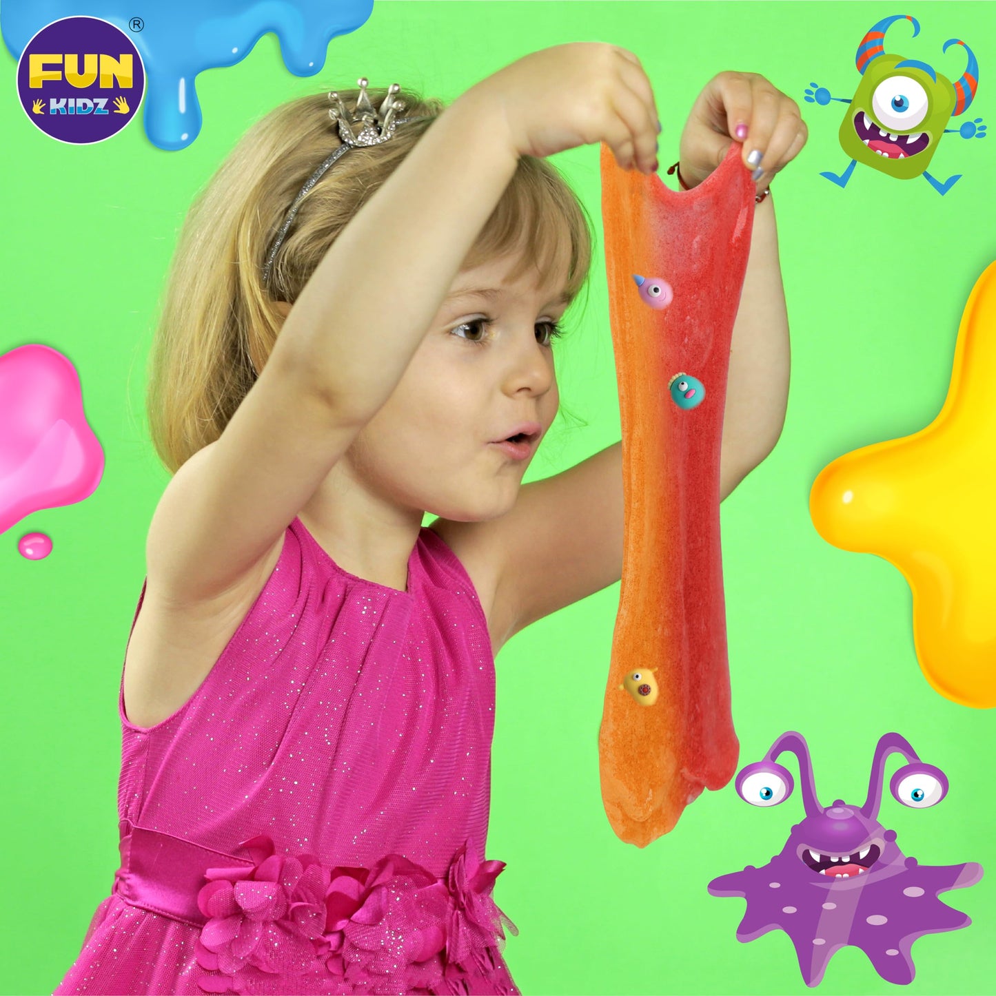 FUN KIDZ Halloween Monster Slime Kit – Glow in the Dark Slime for Girls 6-12